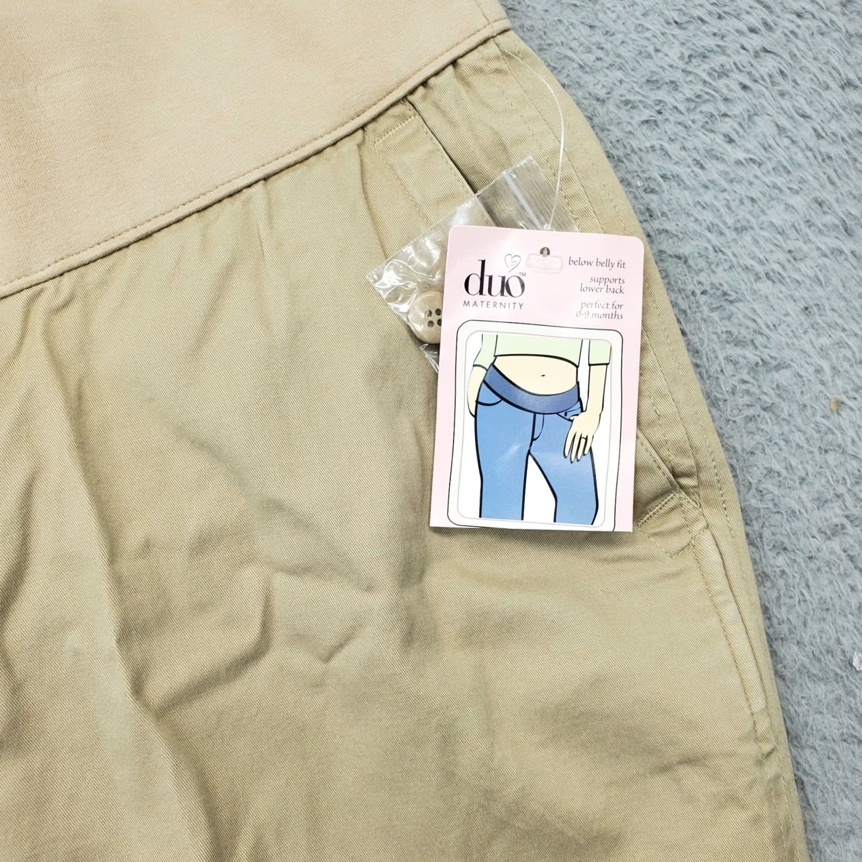 Bell Duo Maternity Pants Women XL Tan Belly Fit Elastic Waist Pockets Stretch Casual Shirt? Size 40" / US 18 - 3 Thumbnail