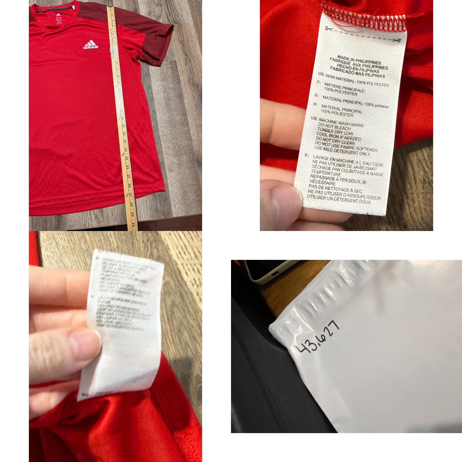 Adidas Adidas Shirt Men's XL Black Red Crewneck Logo Print Athletic Wear T-Shirt Size US XL / EU 56 / 4 - 8 Thumbnail
