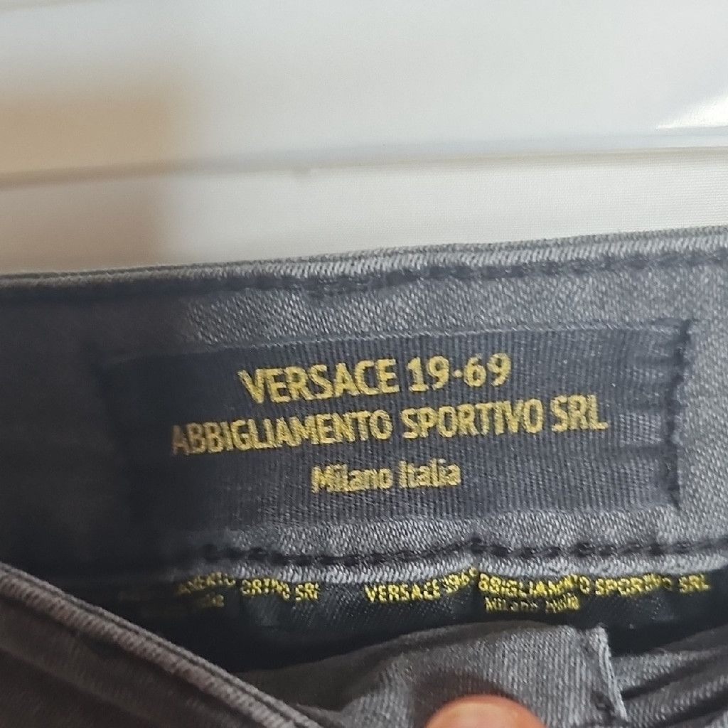 Versace Versace Gray Distressed Pull On Skinny Jeans Sz 27 Size 27" / US 4 / IT 40 - 4 Thumbnail