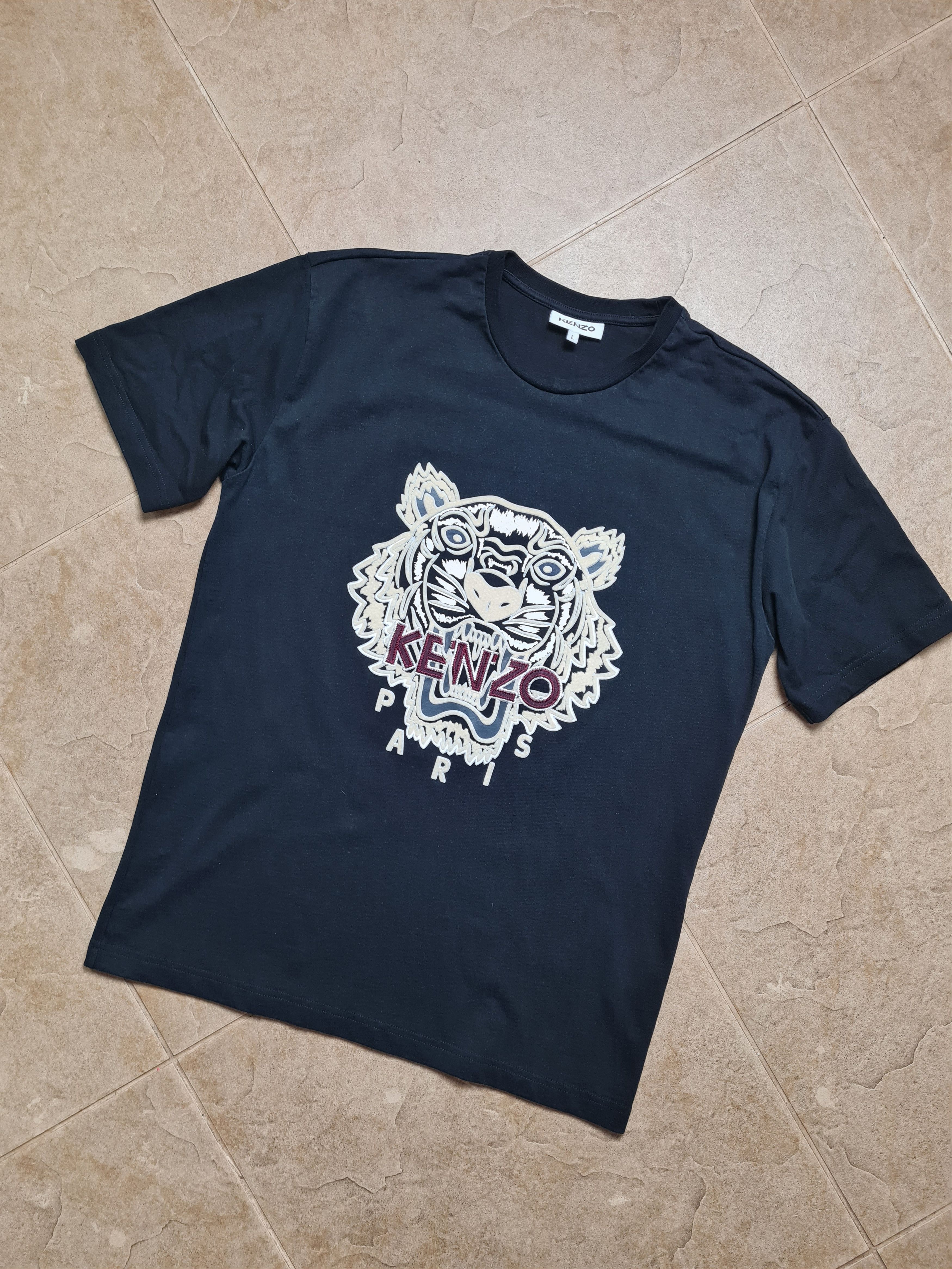 Kenzo KENZO Paris Men's Tiger Head Embroidered T-Shirt Black Size US L / EU 52-54 / 3 - 3 Thumbnail