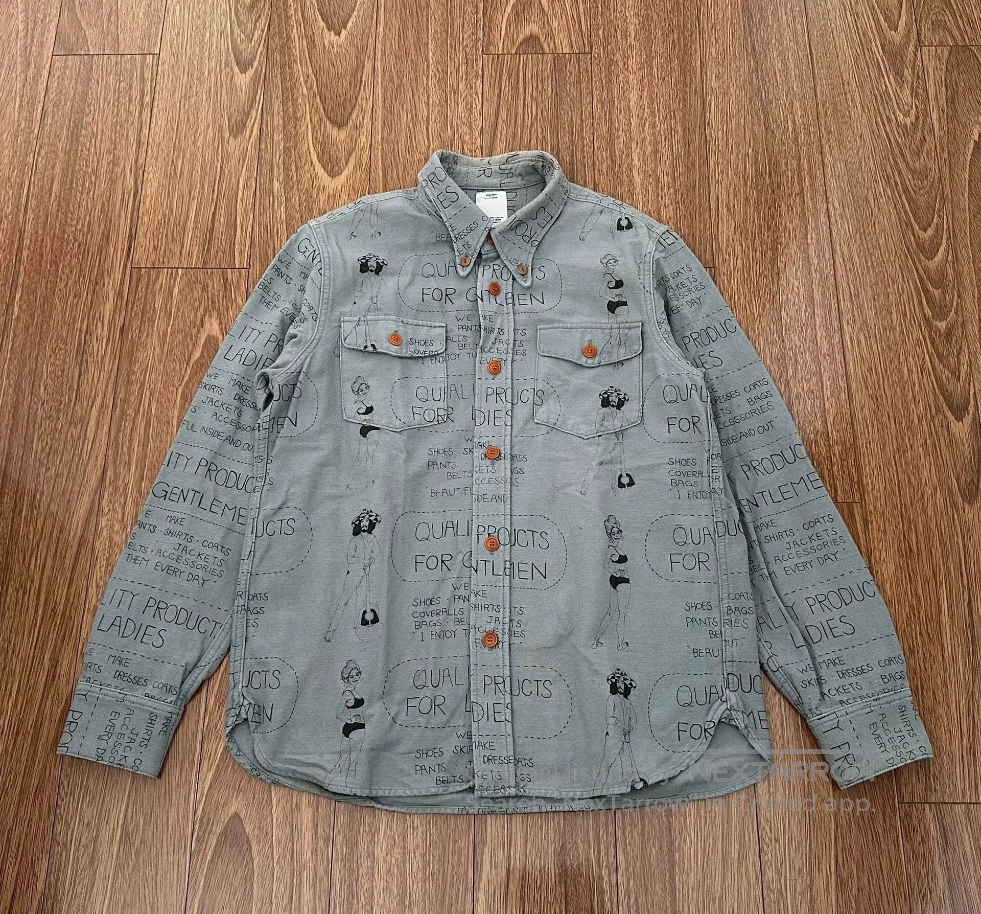 visvim wally embroidered shirt with graffiti.