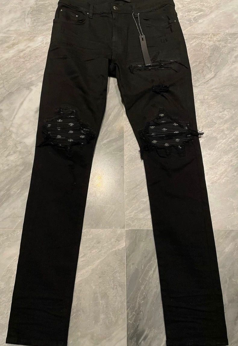 Amiri Amiri 17ss first generation cashew flower black denim Size US 34 / EU 50 - 1 Thumbnail