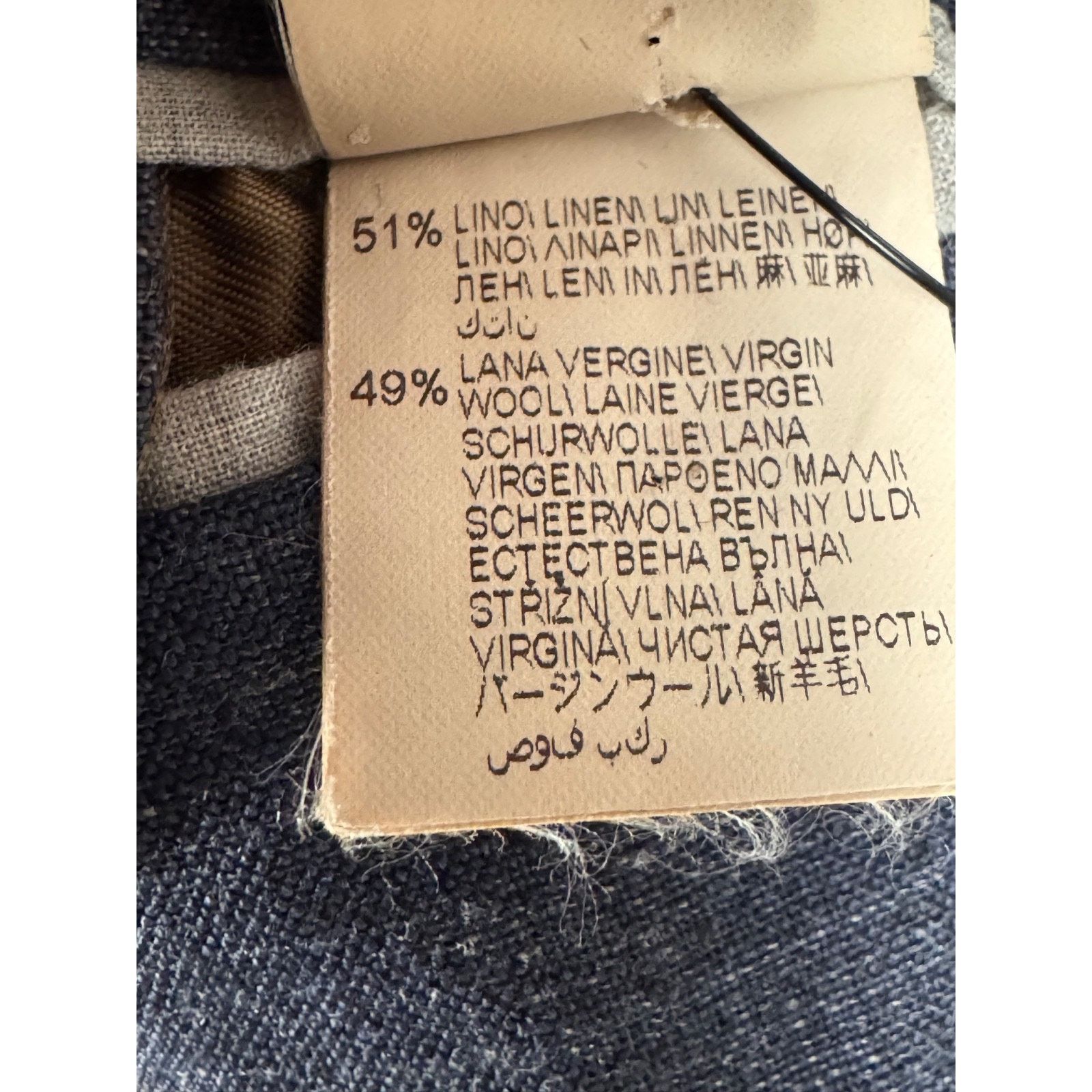 Brunello Cucinelli Brunello Cucinelli Linen Wool Blue Blazer Unstructured 44R Size 44R - 2 Thumbnail