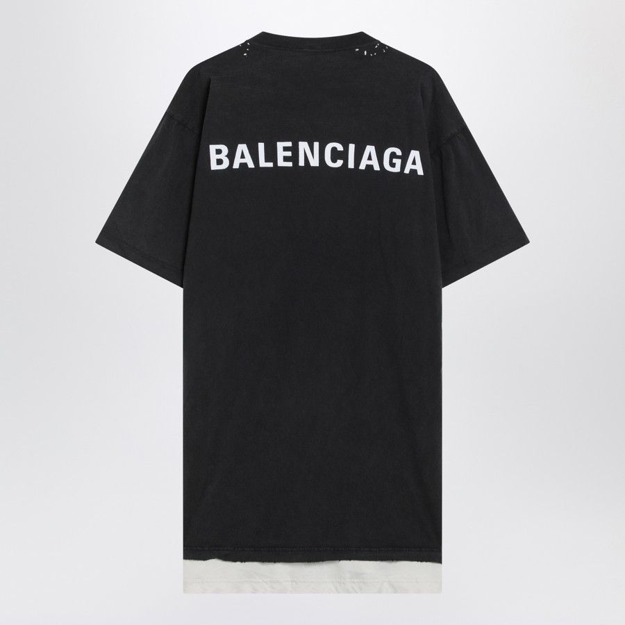Balenciaga o1d2blof0226 Double Balenciaga Back T-Shirt in Black Size US M / EU 48-50 / 2 - 2 Thumbnail