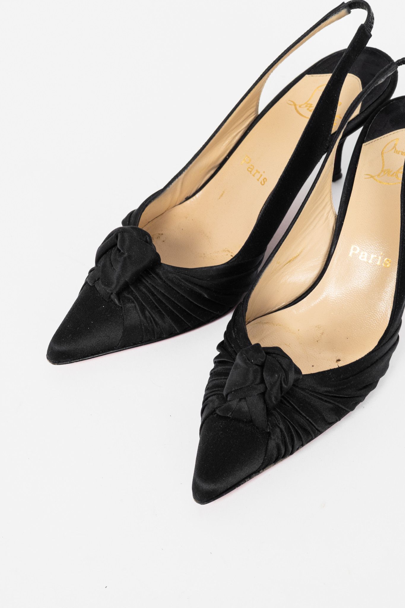 Christian Louboutin Christian Louboutin Francaise Sling Satin Knotted Heels Size US 5.5 / IT 35.5 - 6 Thumbnail