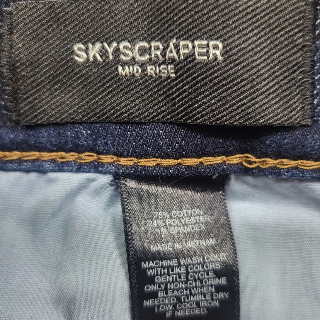 Express Express Dark Wash Skyscraper Mid Rise Jeans - Size 18L Size 40" / US 18 - 6 Thumbnail