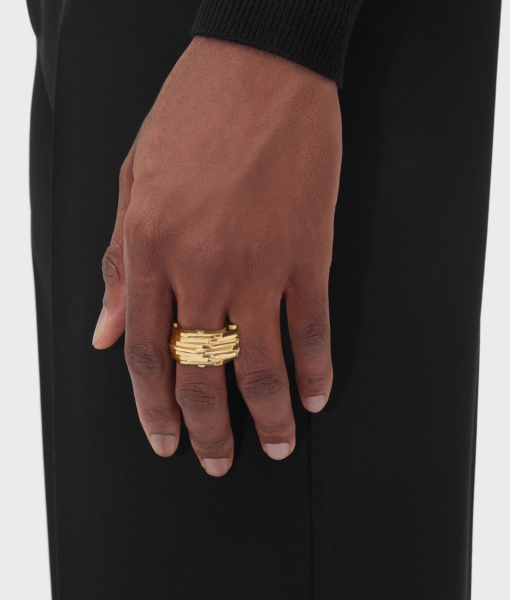 Bottega Veneta o1w1db10525 Size: 13 / Unisex Layers Ring in Gold Size ONE SIZE - 3 Thumbnail