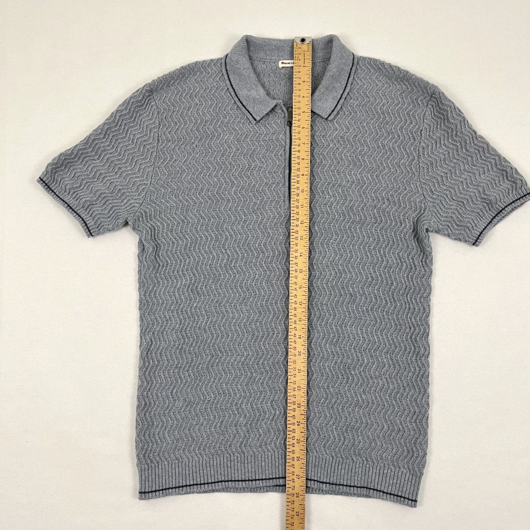Marine Layer Marine Layer Bryce Zip Polo Shirt Mens M Blue Knit Merino Wool Preppy Size US M / EU 48-50 / 2 - 4 Thumbnail