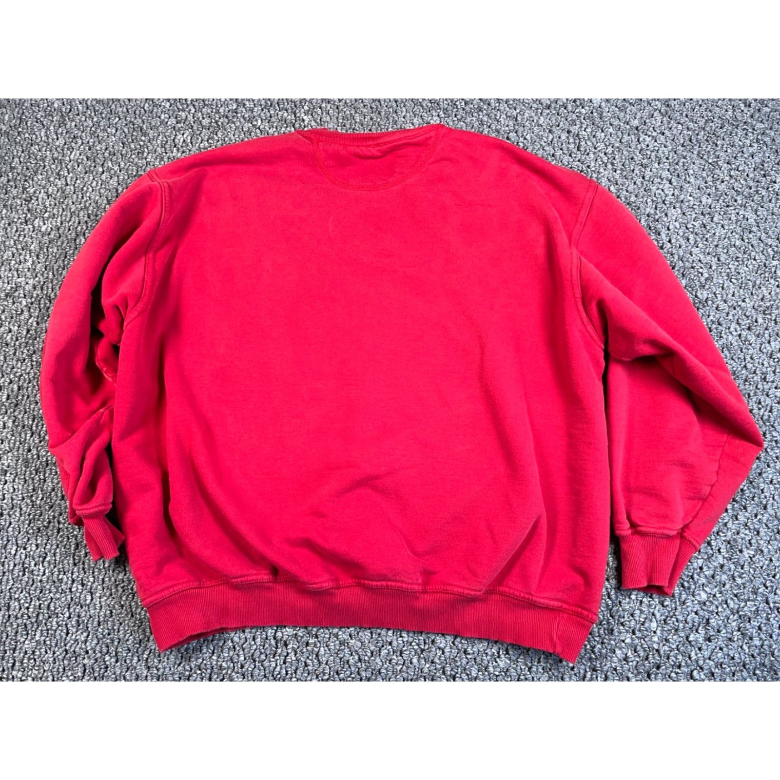 Russell Athletic VINTAGE Distressed Russell Athletic Pluma Sweatshirt Adult 2X Red Crewneck Heavy Cotton-Polyester Blend Mens Sweatshirt 90s Retro Size US XXL / EU 58 / 5 - 2 Thumbnail