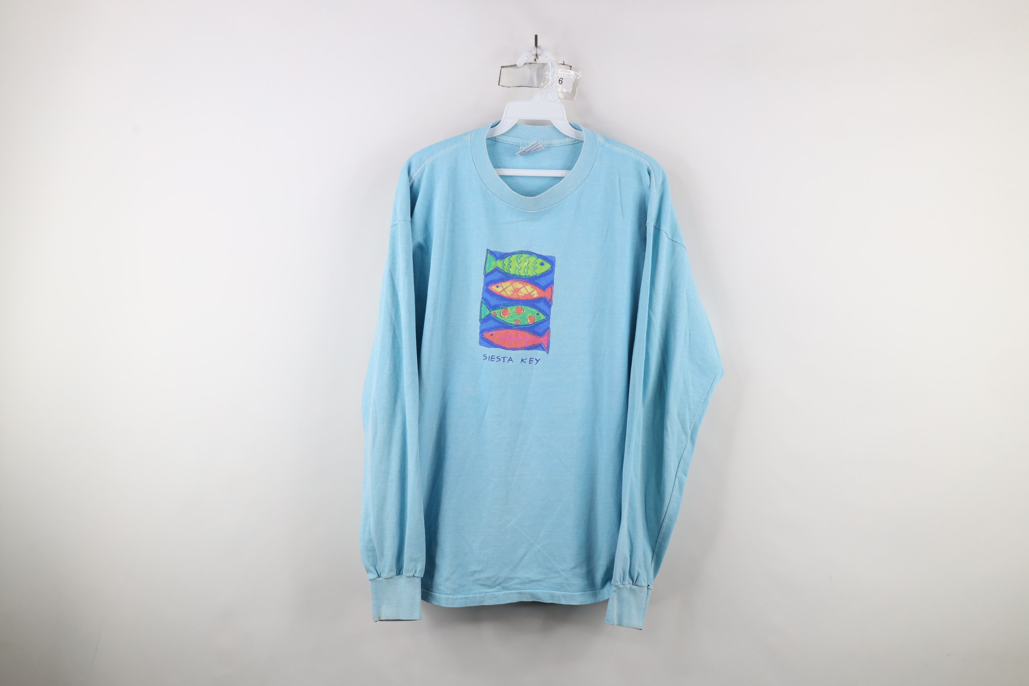 Vintage Vintage 90s Streetwear Siesta Key Fish Long Sleeve T-Shirt Size US L / EU 52-54 / 3 - 1 Thumbnail