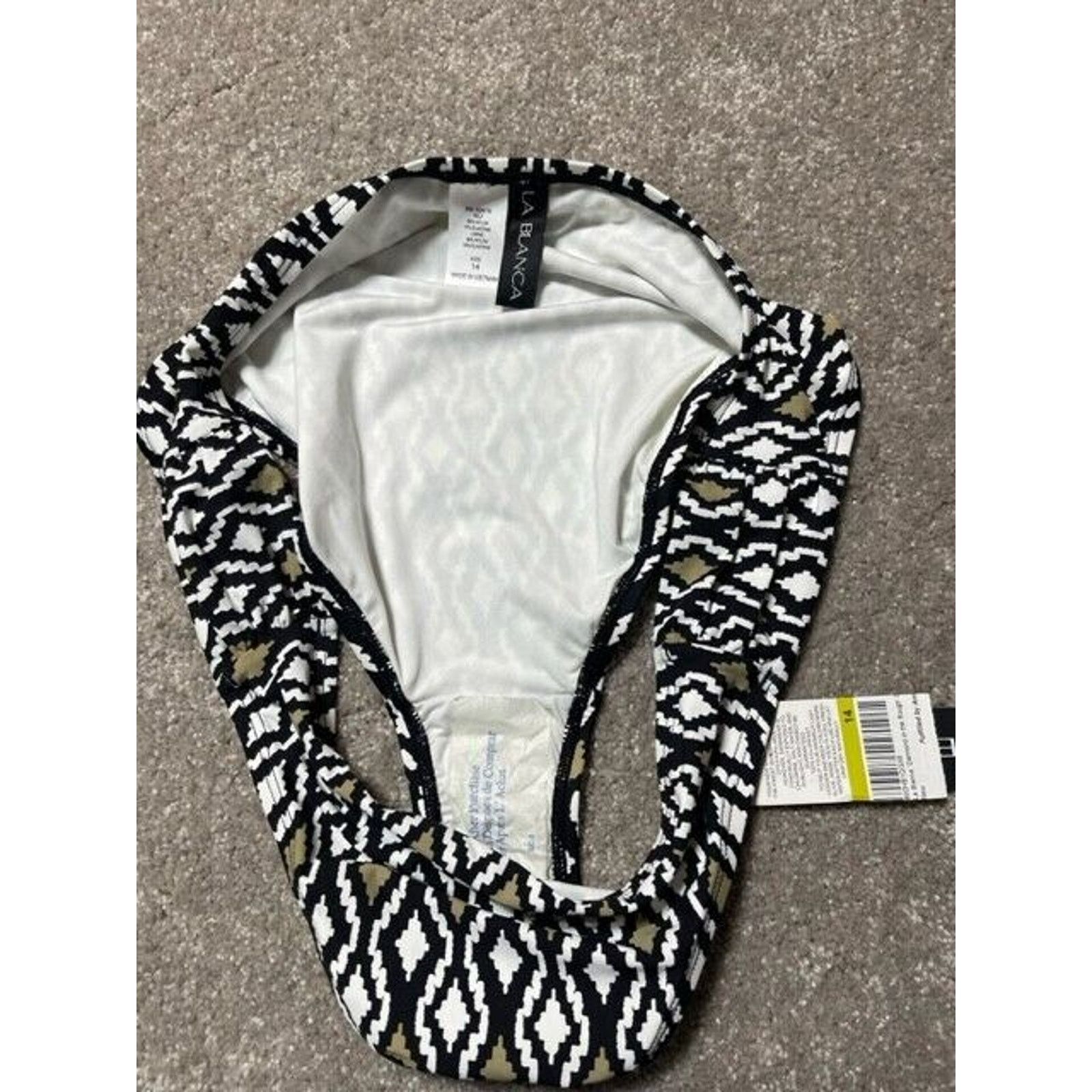 Other La Blanca Bikini Swim Bottom Womens 14 Diamond Stretch Black Size XL / US 12-14 / IT 48-50 - 3 Thumbnail