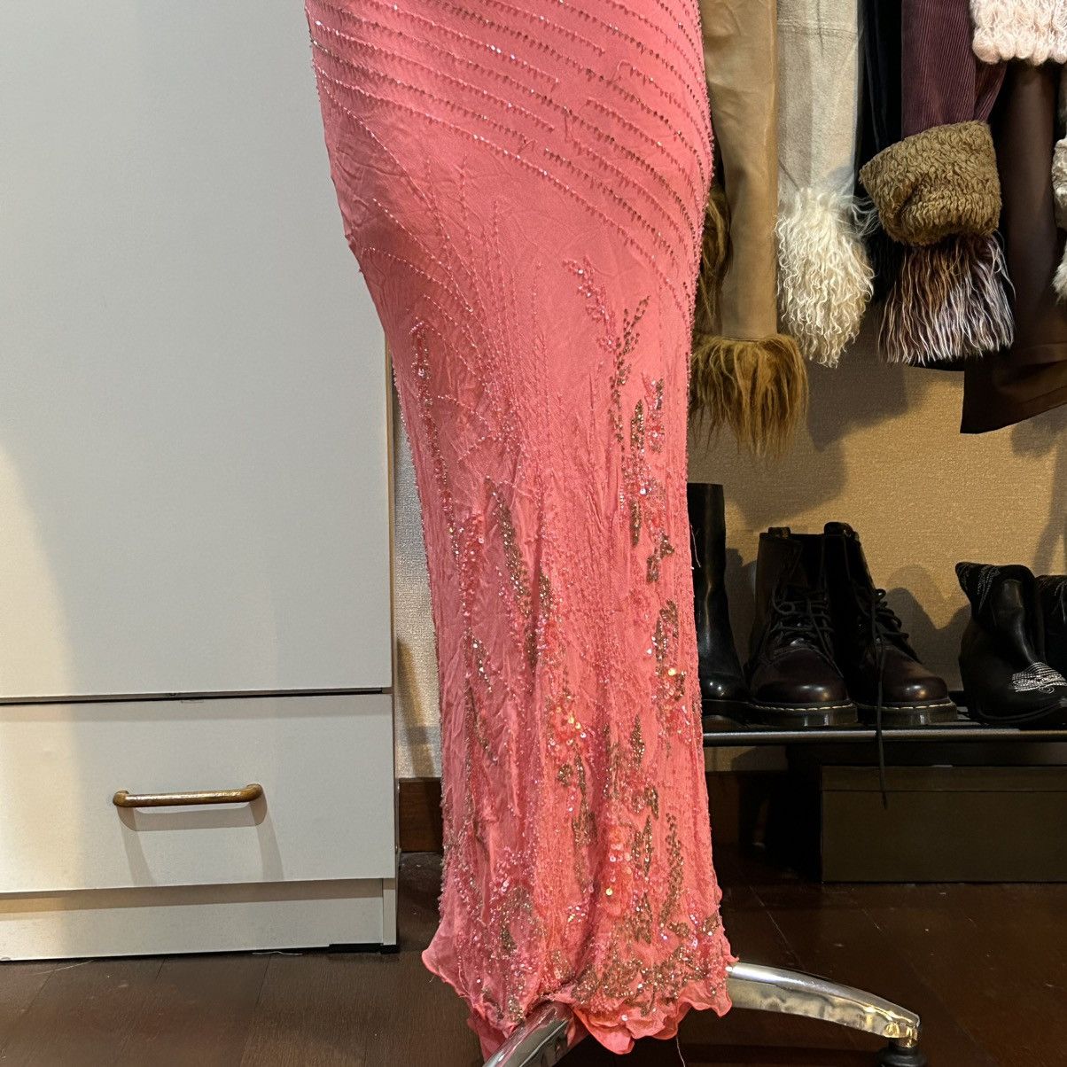 Other Pink beaded silk evening gown by Gianna Paris Size S / US 4 / IT 40 - 3 Thumbnail