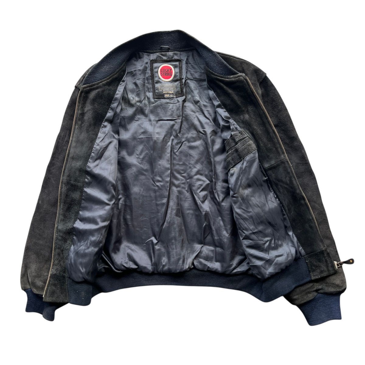 Sports Specialties 🔥 VINTAGE LUCKY STRIKE SUEDE COWHIDE BOMBER JACKET SIZE L Size US L / EU 52-54 / 3 - 10 Thumbnail