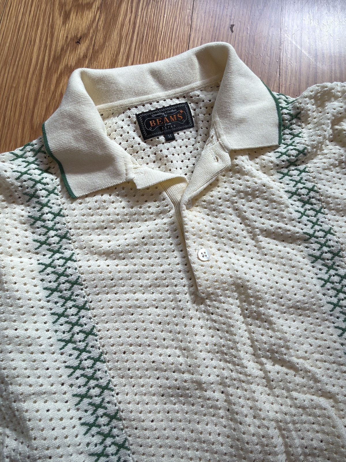 Beams Japan Beams Perforated Knit Polo Size US L / EU 52-54 / 3 - 1 Thumbnail