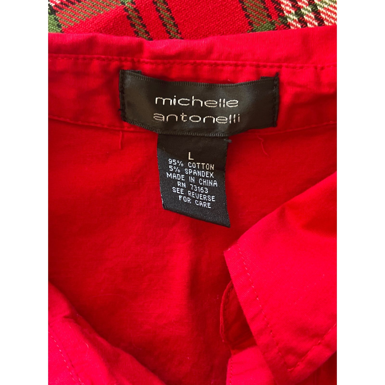 Other Michelle Antonelli Red black button up Christmas shirt large Size L / US 10 / IT 46 - 4 Thumbnail