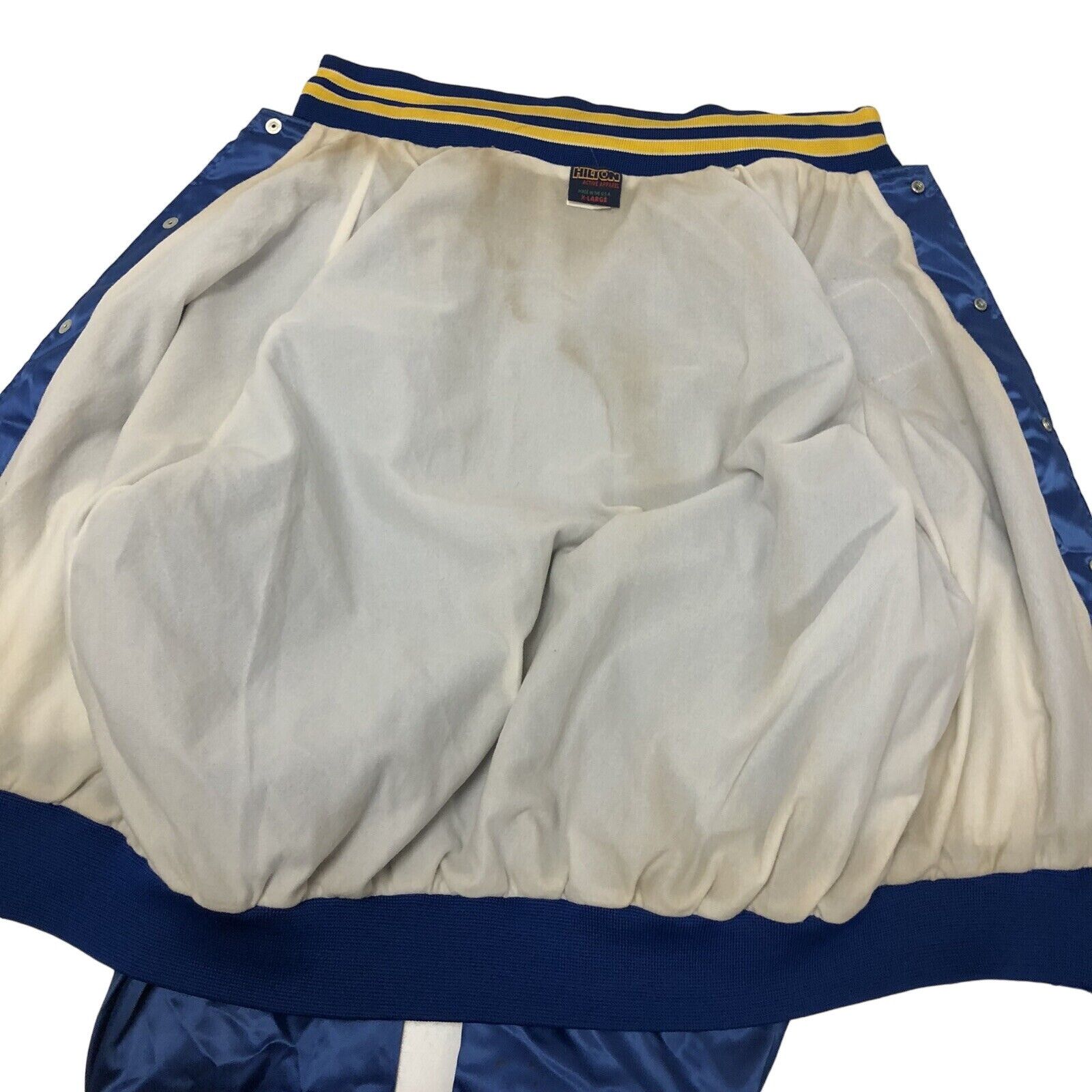Other Vtg Hilton Blue Shiny SATIN Windbreaker Maze Nails Ringer Size US XL / EU 56 / 4 - 5 Thumbnail