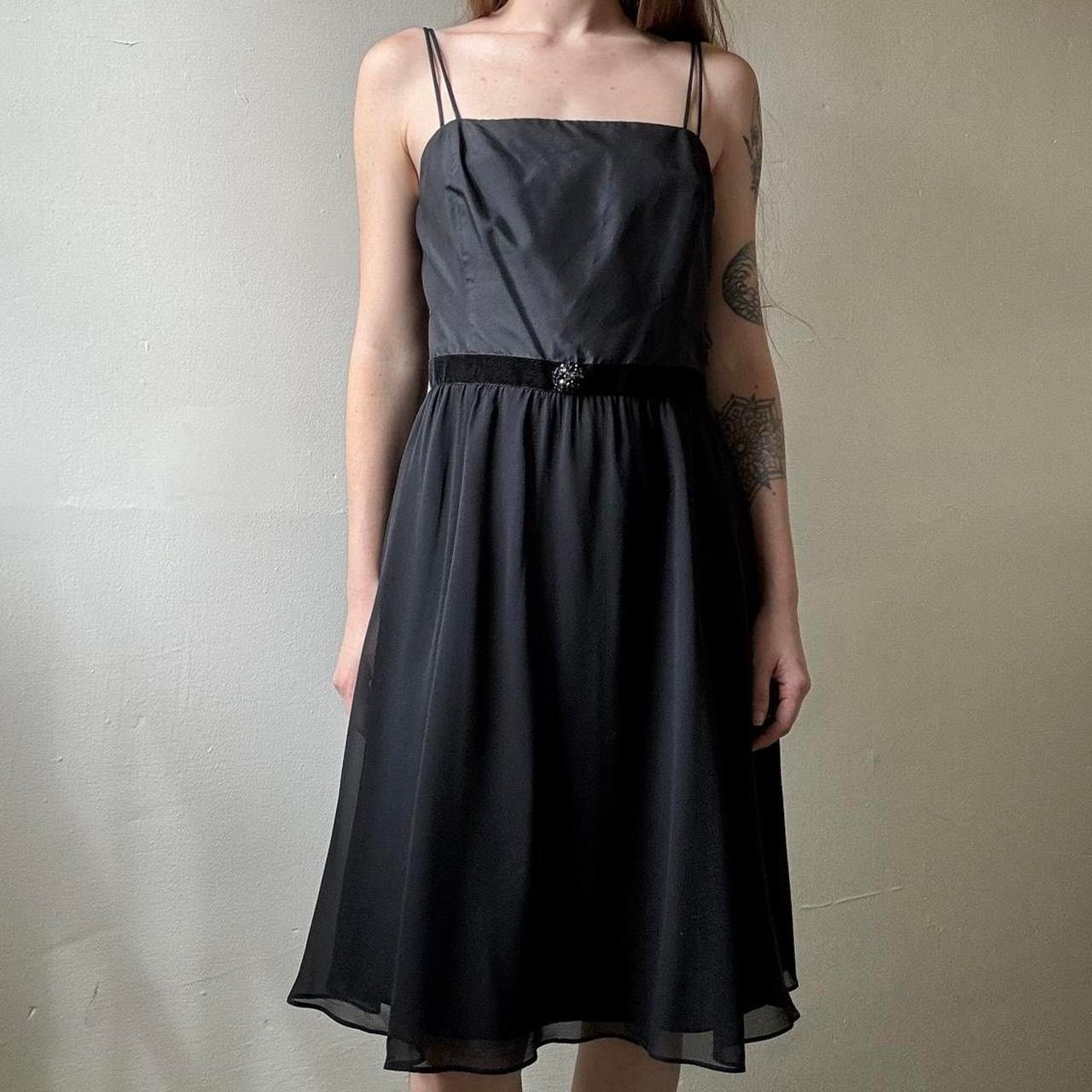 Ann Taylor Vintage Ann Taylor Petites Black Party Dress 2P Silk Party Size XS / US 0-2 / IT 36-38 - 4 Thumbnail