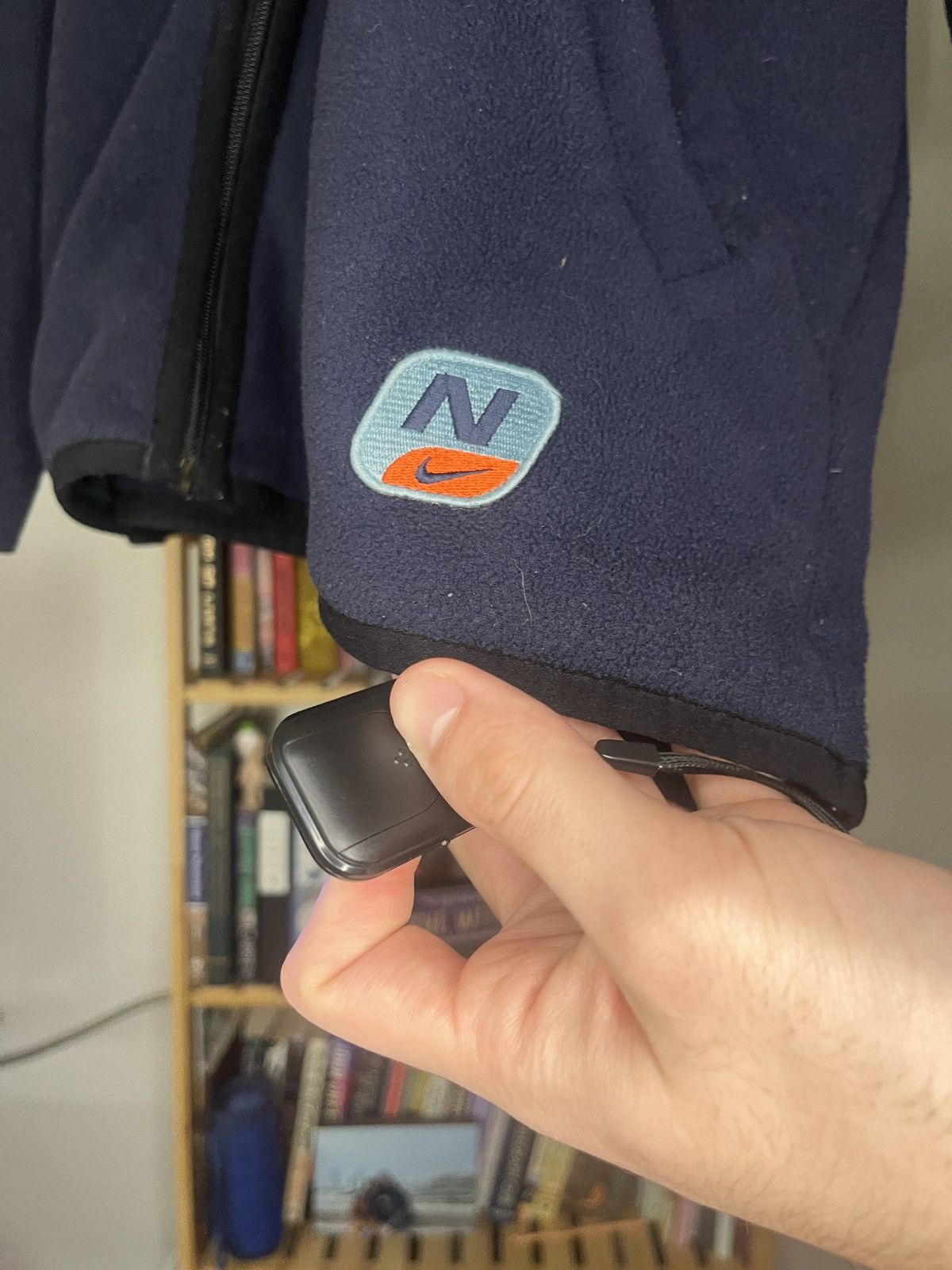 Nike × Vintage Vintage Y2K 90/2000s Nike Fleece Zip Up Jacket Navy Size XL Size US XL / EU 56 / 4 - 3 Thumbnail