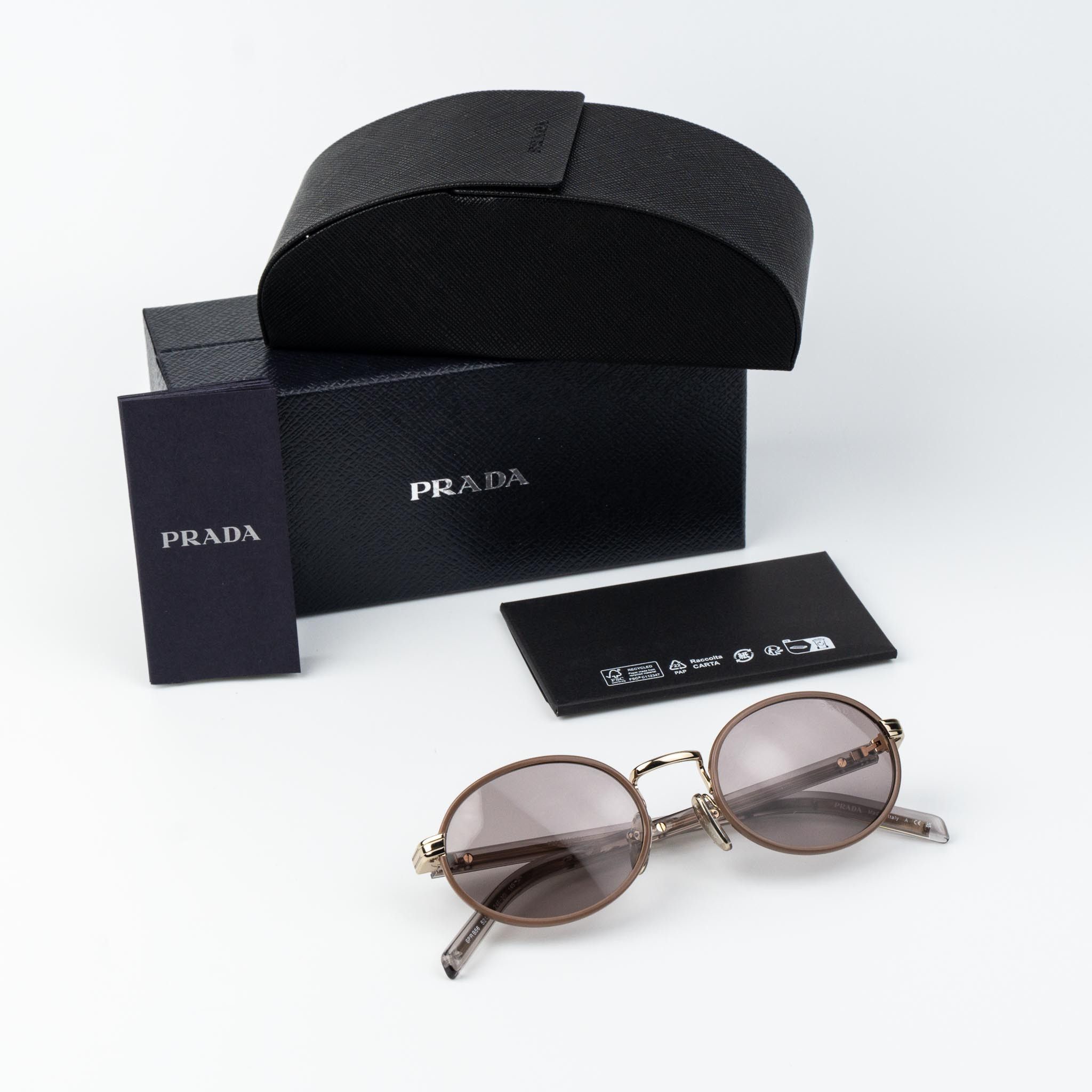 Prada Prada Women Sunglasses Oval PRB56S 24E20I NEW AUTHENTIC Size ONE SIZE - 10 Thumbnail