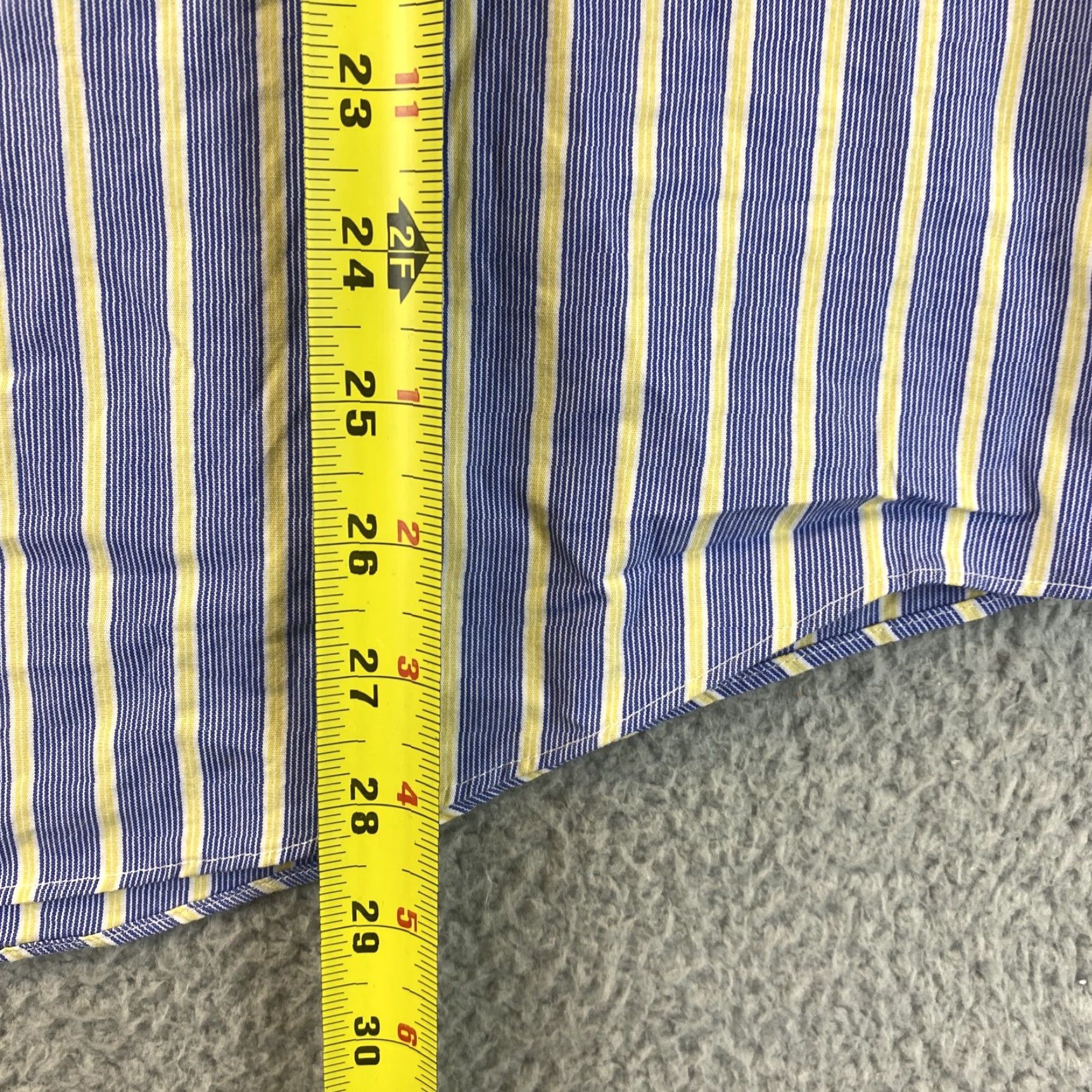Nautica Nautica Dress Shirt Men 15 32/33 Blue Yellow Striped Cotton Pocket / 72-3 Size 40R - 7 Thumbnail