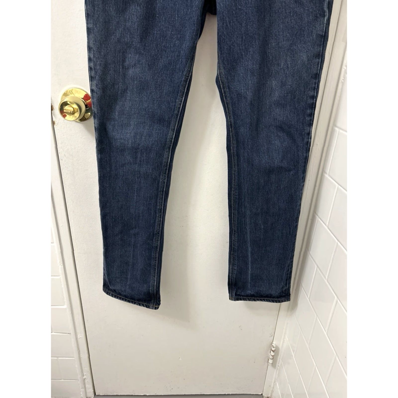 Denime J Crew The Sutton Jeans Mens Size 31x30 Dark Wash Button Zip YKK 5-Pocket Denim Slim Fit Straight Rise Medium Vintage No Size US 31 - 3 Thumbnail