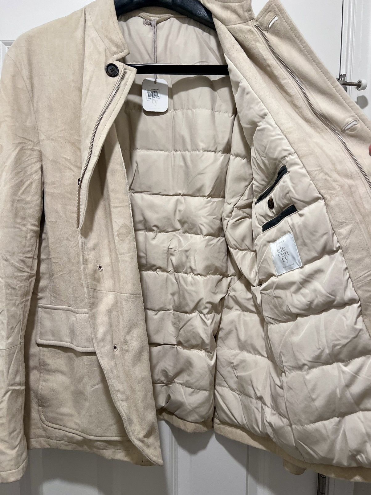 Eleventy Unreal Eleventy Lambskin Suede & White Goose Down Jacket Size US L / EU 52-54 / 3 - 7 Thumbnail
