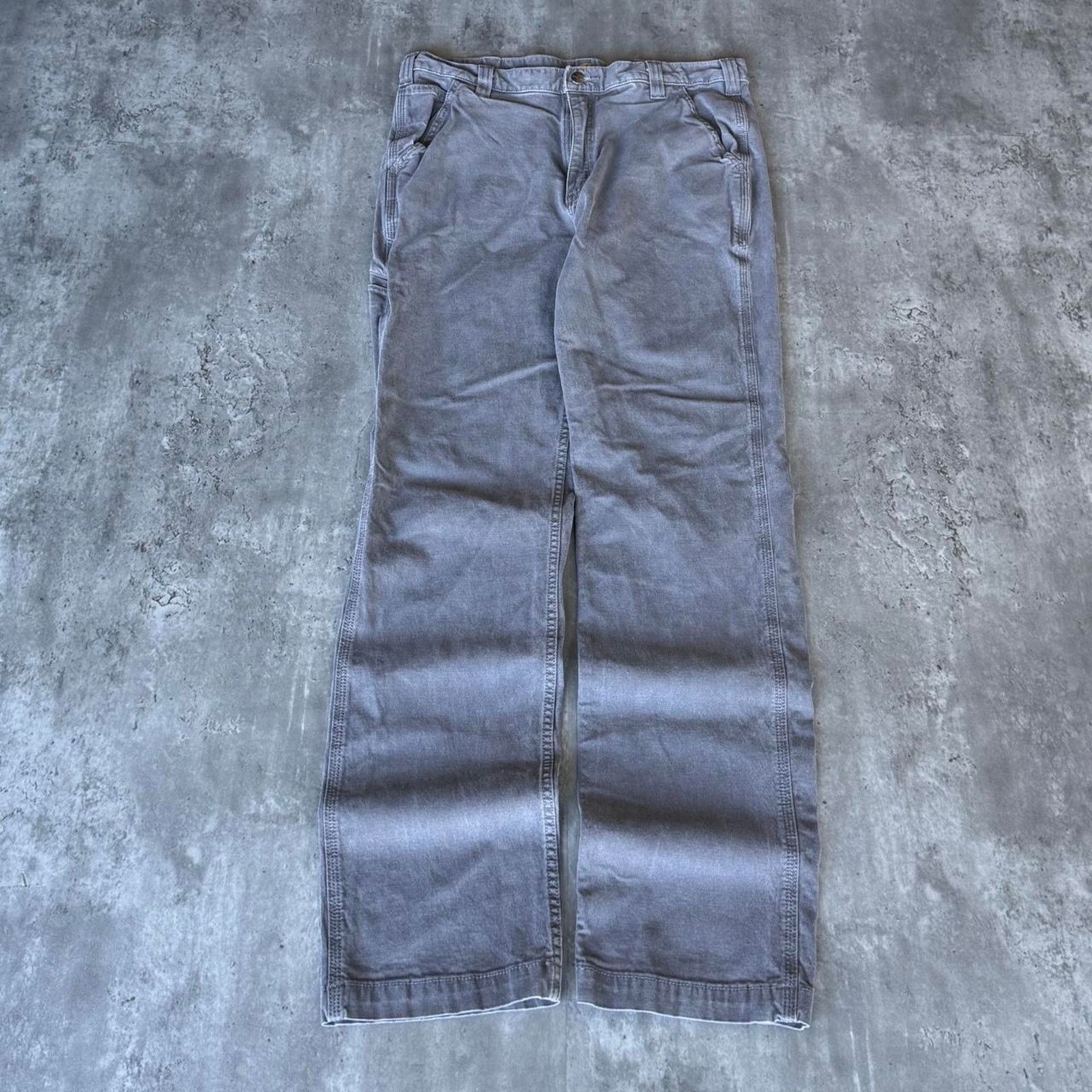 Carhartt × Carhartt Wip × Vintage Vintage Y2K Carhartt Wolf Grey Technical Carpenter Pants Size US 34 / EU 50 - 2 Thumbnail