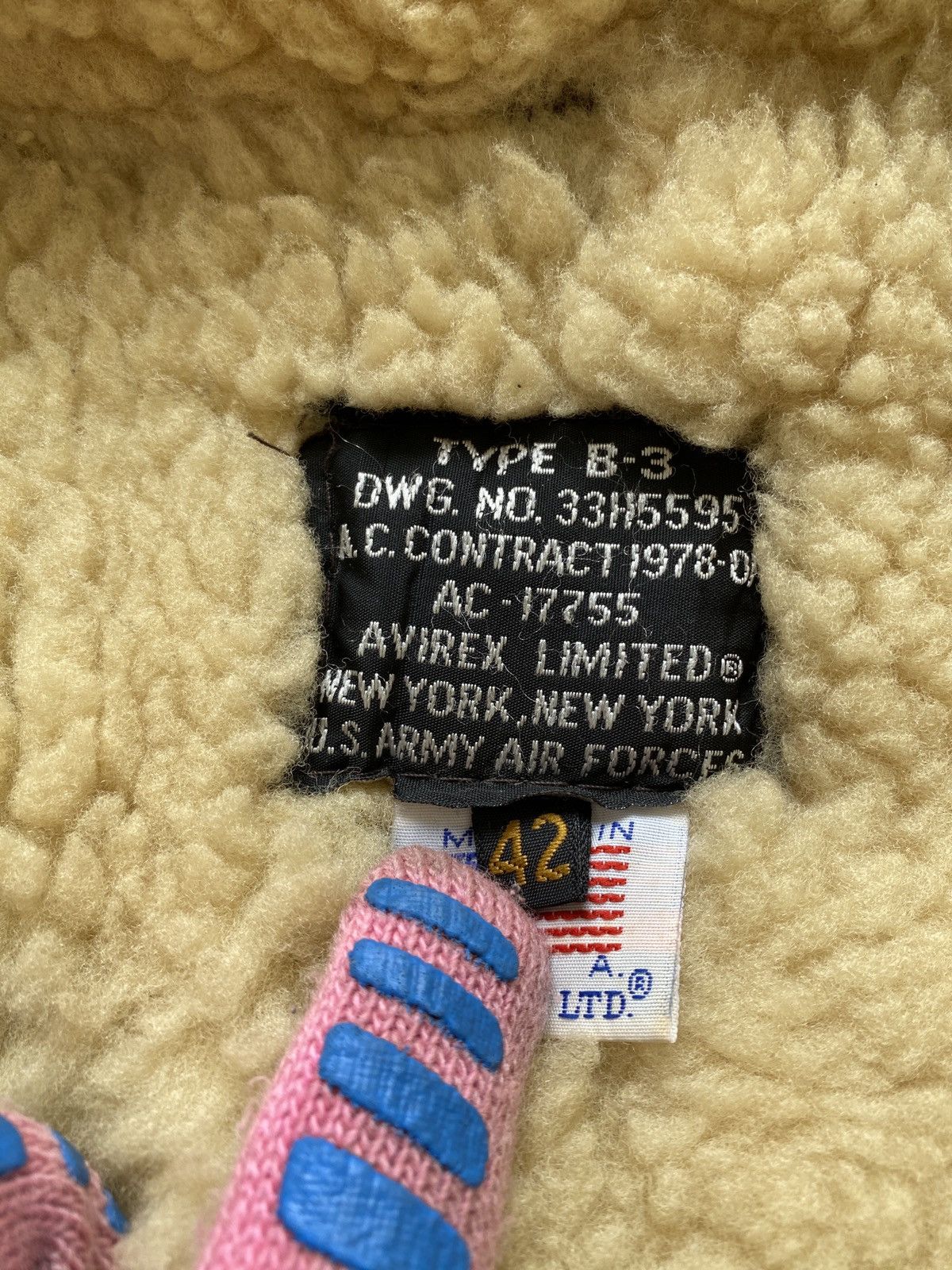 Avirex Vintage 80s Avirex B3 Sheepskin Us Army Air Force Jacket Size US L / EU 52-54 / 3 - 19 Thumbnail