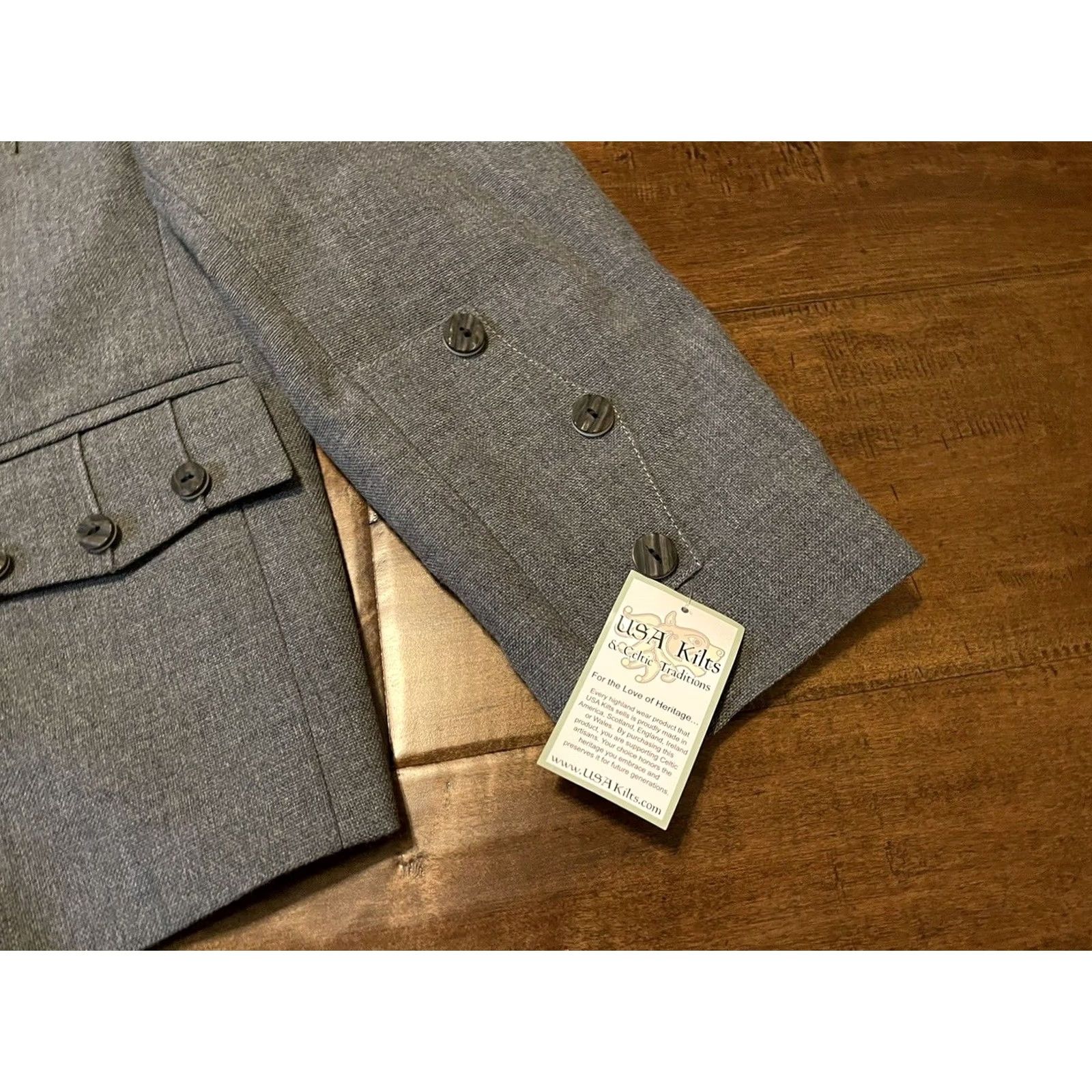 Vintage Gaelic Themes Scotland Arrochar Grey Braemar Tweed Blazer Kilt Jacket Men 54S Blazer Wool Button Short Gray 54 Mens Size 54R - 2 Thumbnail