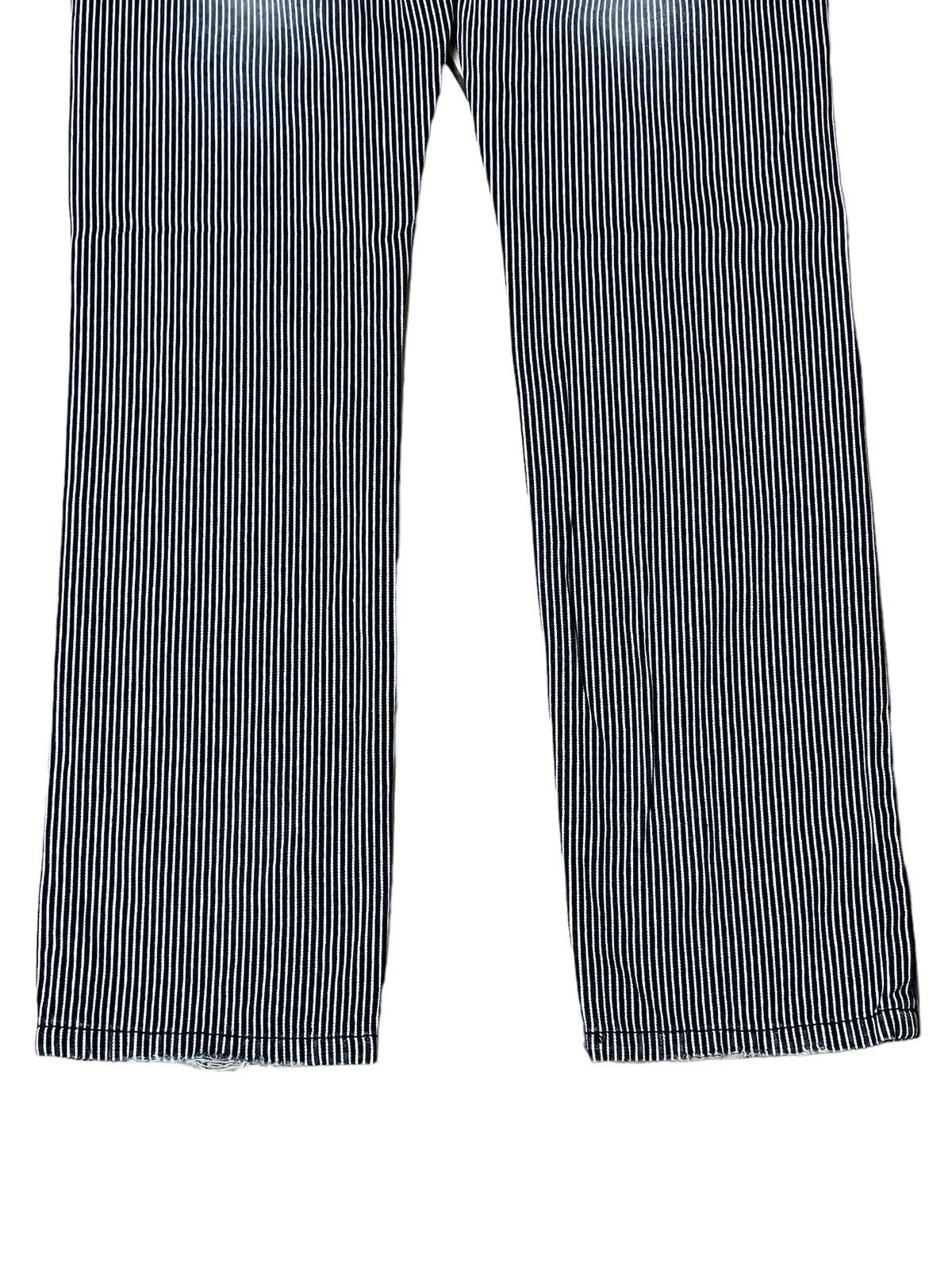 Japanese Brand JAPANESE COLZA DOUBLE WAIST DISTRESS HICKORY STRIPPED JEANS Size US 31 - 9 Thumbnail
