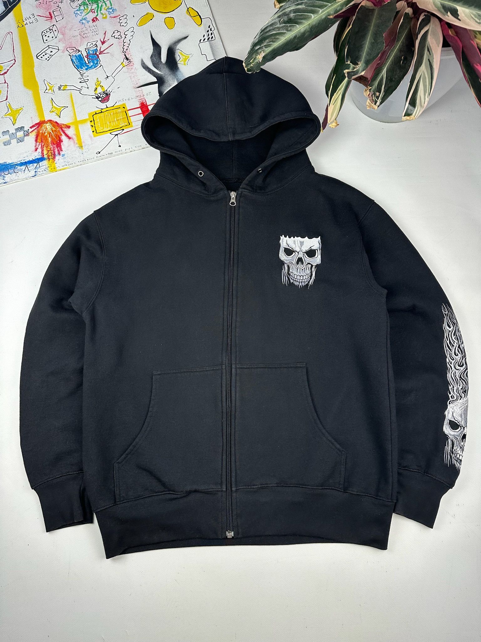 Vintage Road House vintage hoodie skull flame Size US L / EU 52-54 / 3 - 3 Thumbnail