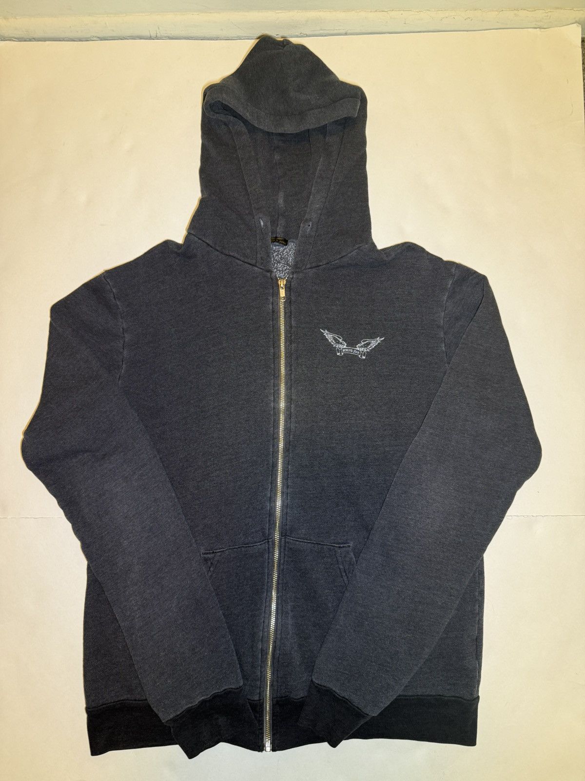 Robins Jeans Men's Robins Jean Zip Up Hoodie XL Navy Sweatshirt Full Zip Size US XL / EU 56 / 4 - 4 Thumbnail