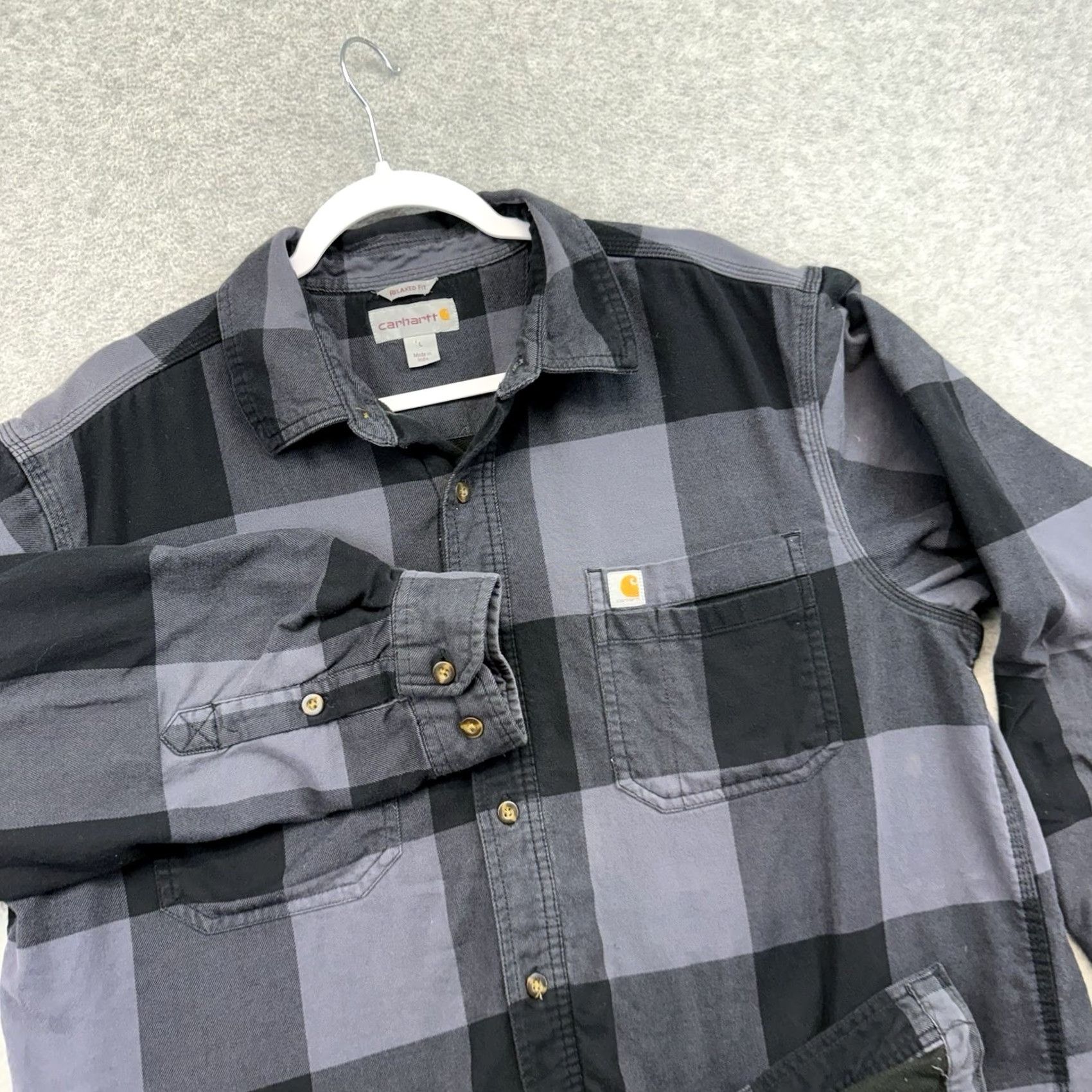 Carhartt Carhartt Hoodie Shirt Jacket Shacket Flannel Plaid L Relaxed Size US L / EU 52-54 / 3 - 3 Thumbnail