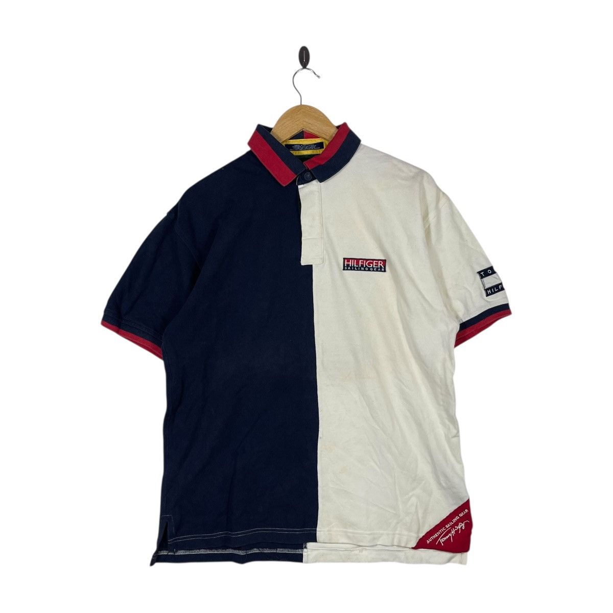 Tommy Hilfiger Vintage 90s Tommy Hilfiger Sailing Gear Polo Shirt Size US L / EU 52-54 / 3 - 1 Thumbnail