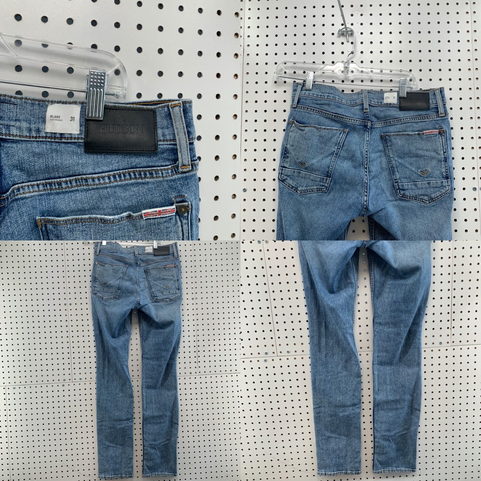 Hudson Hudson Jeans Blake Slim Straight Blue Pants 31 x 31 Mens Size US 31 - 11 Thumbnail
