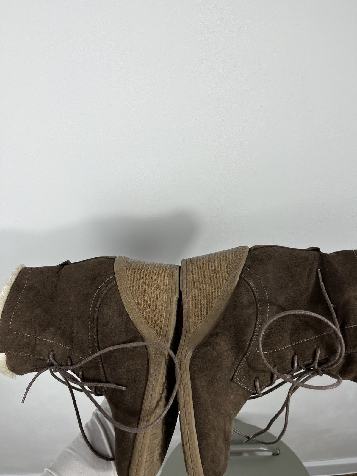 Other Graceland Brown Suede Wedge Ankle Boots Faux Fur EU 39 Size US 8 / IT 38 - 11 Thumbnail