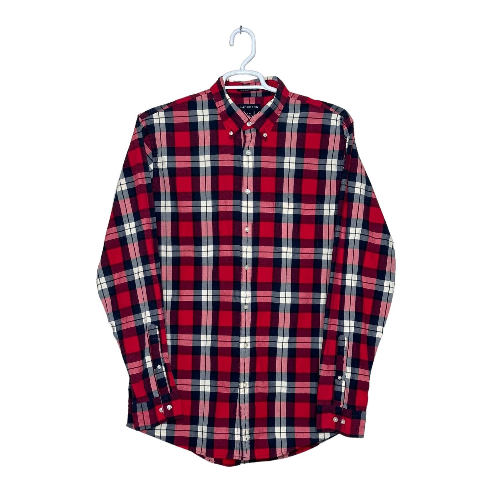 Lands' End Lands’ End plaid long sleeves casual shirt size Large Size US L / EU 52-54 / 3 - 7 Thumbnail