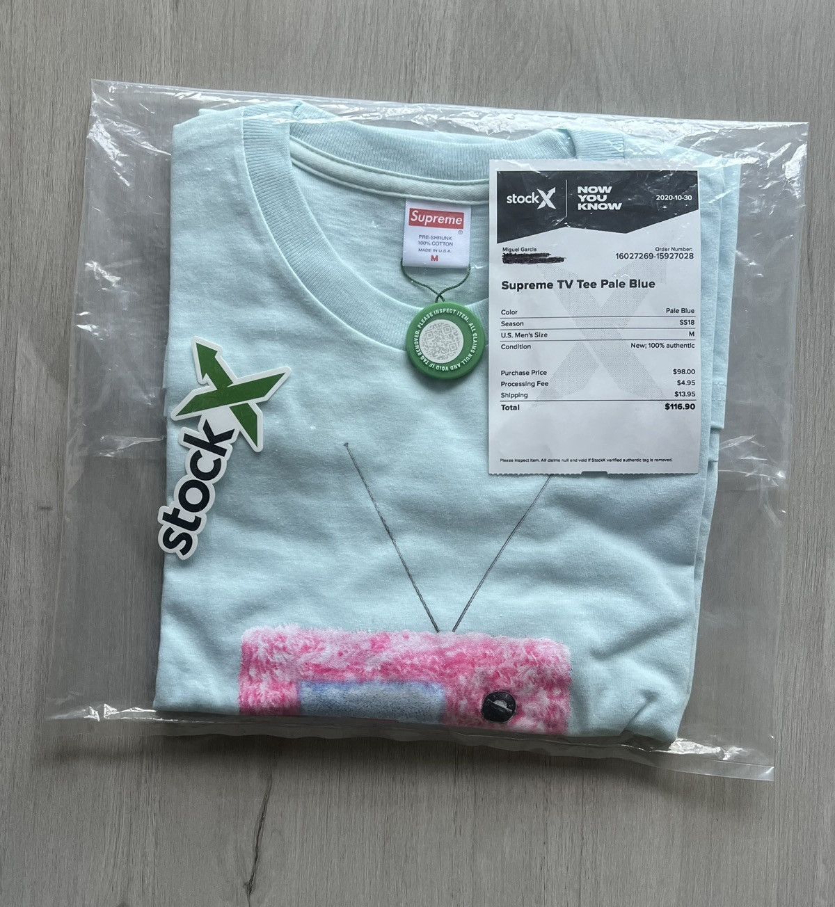 Supreme Supreme TV Tee - Pale Blue - M Size US M / EU 48-50 / 2 - 1 Thumbnail