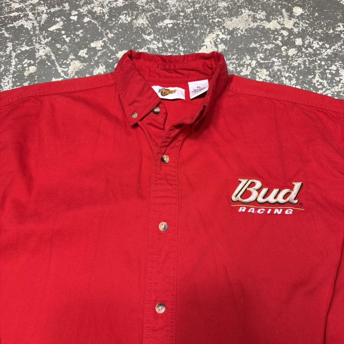 NASCAR Vintage Budweiser Racing Red Botton Up Nascar Shirt Size US XL / EU 56 / 4 - 4 Thumbnail
