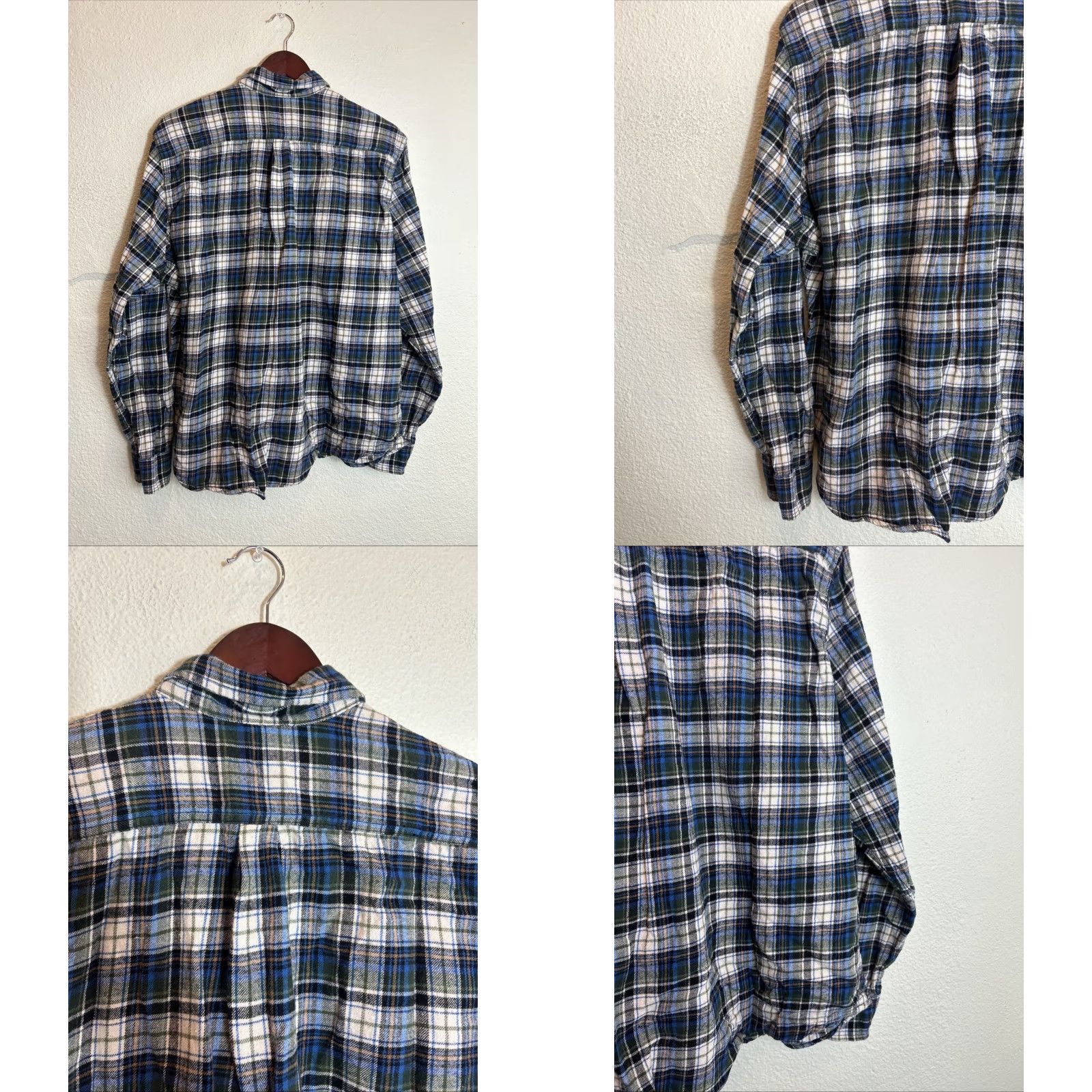 Eddie Bauer Eddie Bauer Mens 2XL Long Sleeve Button-Down Flannel Plaid Blue Shirt Size US XXL / EU 58 / 5 - 9 Thumbnail