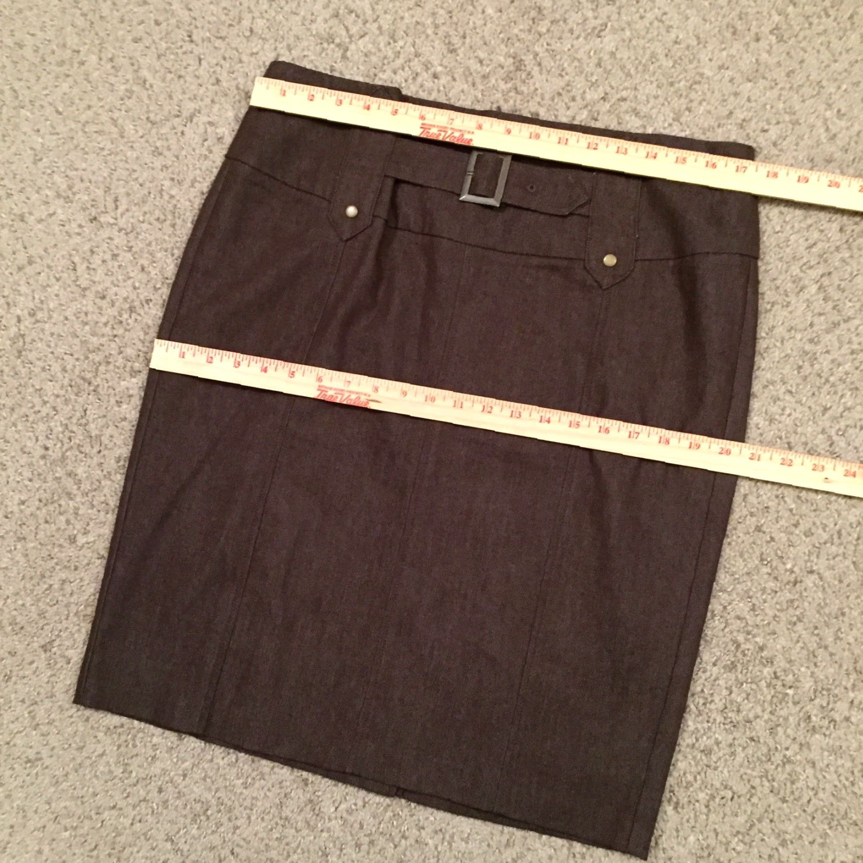 Vintage Nycc Skirt Women Knee Length Brown Cotton Blend Slit Pencil Size 8 Regular Unlined Vintage No Size 30" / US 8 / IT 44 - 2 Thumbnail