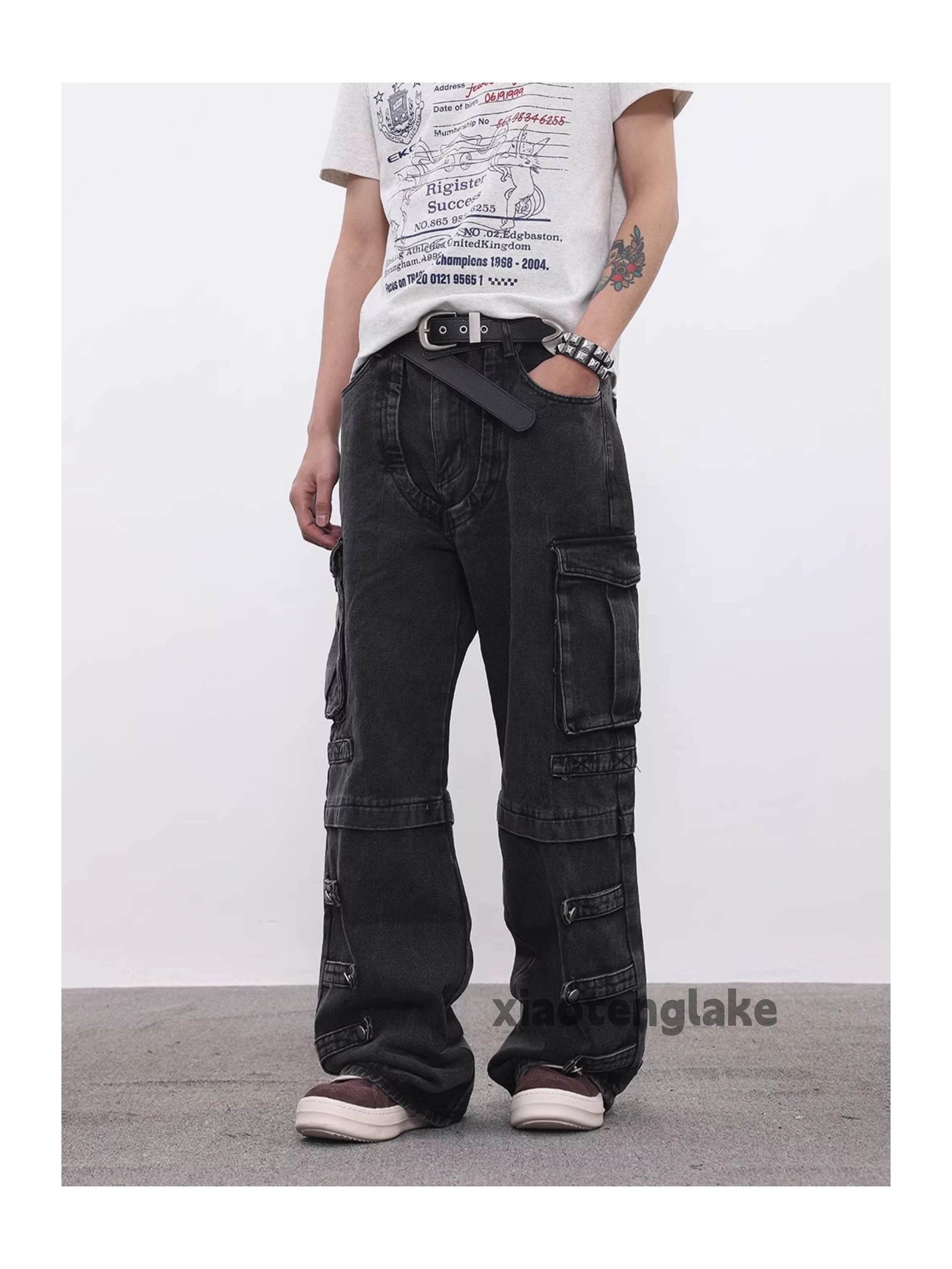 Jean × Vintage washed faded skate hiphop loose baggy cargo jeans Size US 28 / EU 44 - 7 Thumbnail