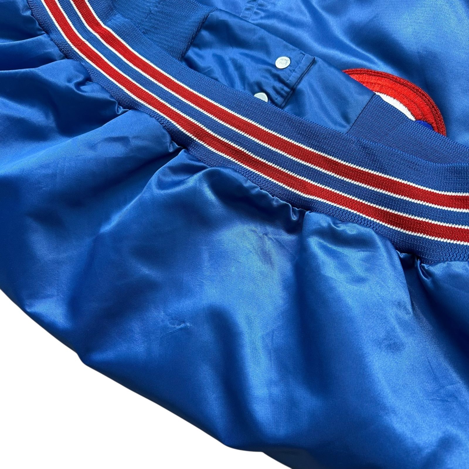 MLB VTG 90s CHICAGO CUBS CHALK LINE SATIN JACKET SPELL OUT L Size US L / EU 52-54 / 3 - 11 Thumbnail
