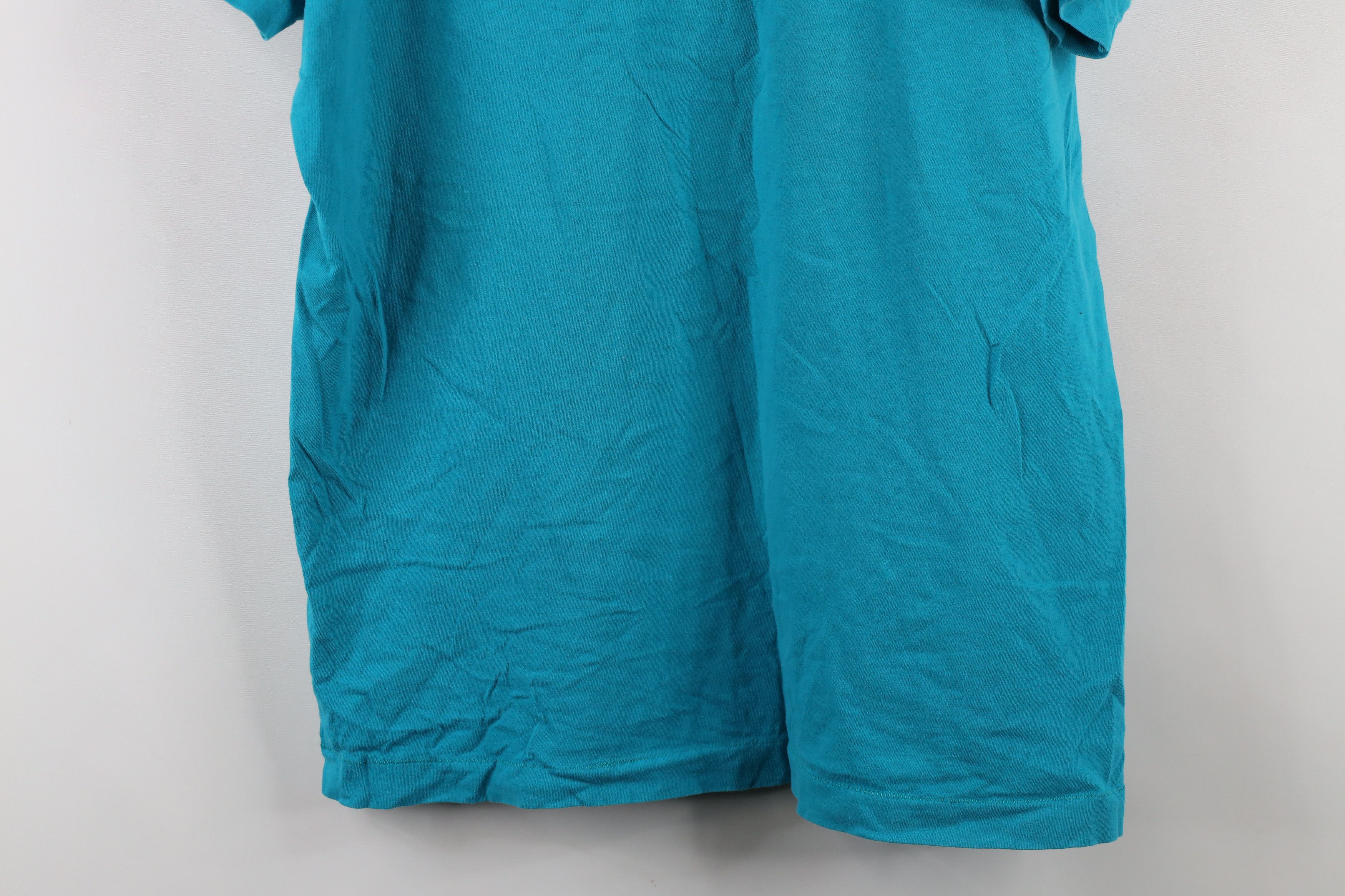 Vintage Vintage 90s Streetwear Blank Cotton Pocket T-Shirt Teal USA Size US XL / EU 56 / 4 - 10 Thumbnail