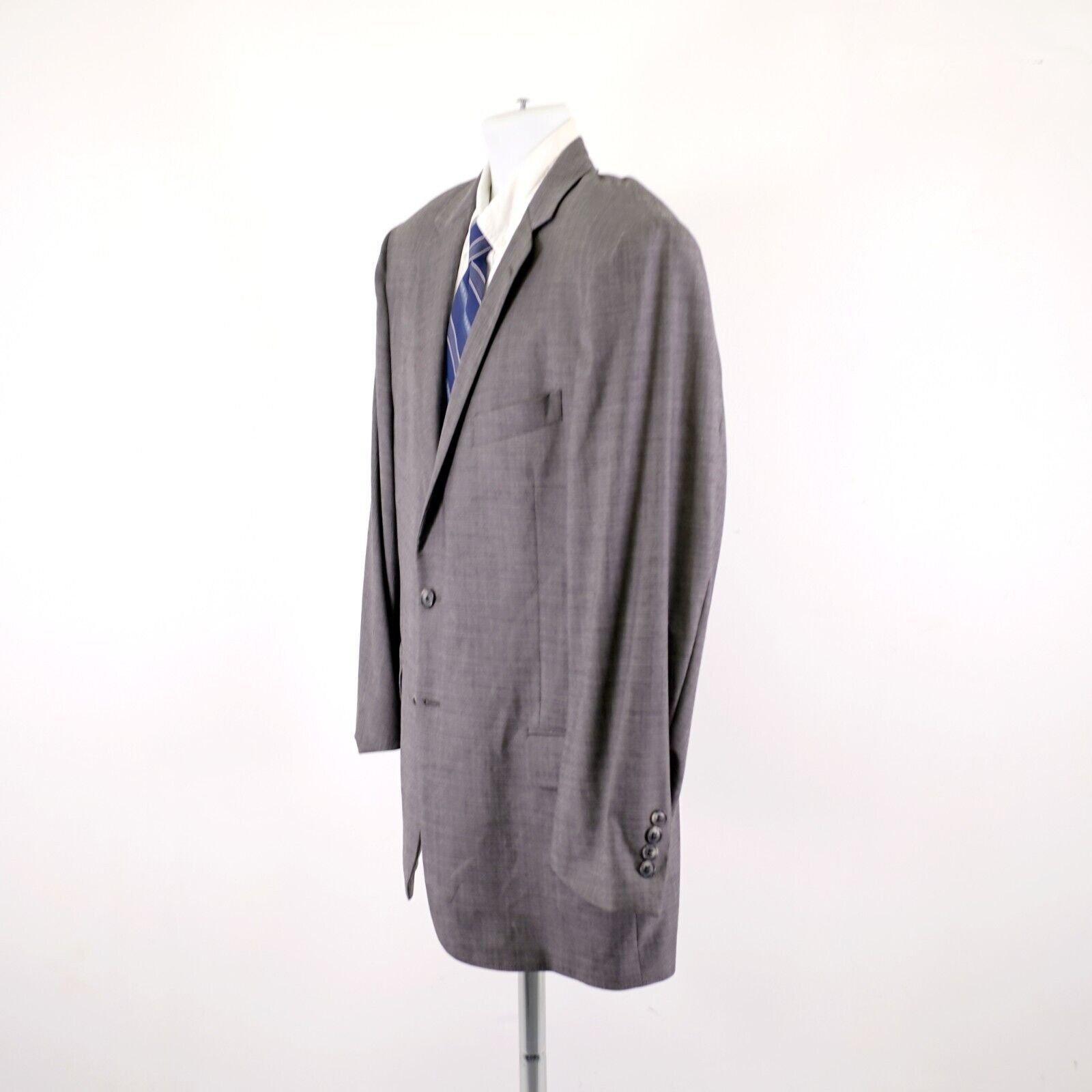 Joseph Abboud Joseph Abboud Tollegno 1900 Super 120s Wool Gray Sharkskin 4 Size 42R - 5 Thumbnail