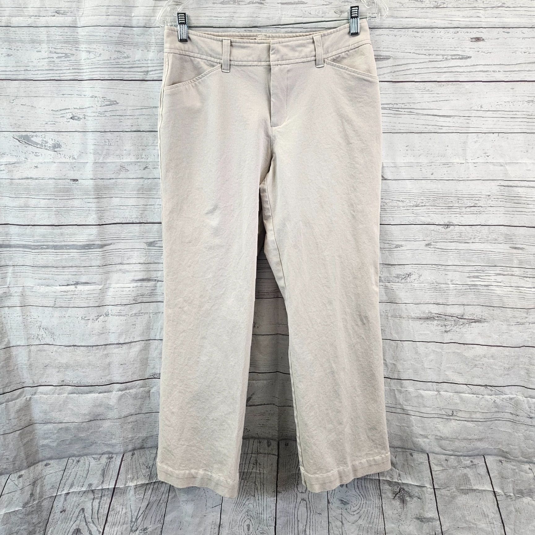 Eddie Bauer Eddie Bauer Womens Blakely Fit Pants Sz 6 Beige Mid Rise Straight Leg Chino Pants Womens Size 28" / US 6 / IT 42 - 2 Thumbnail