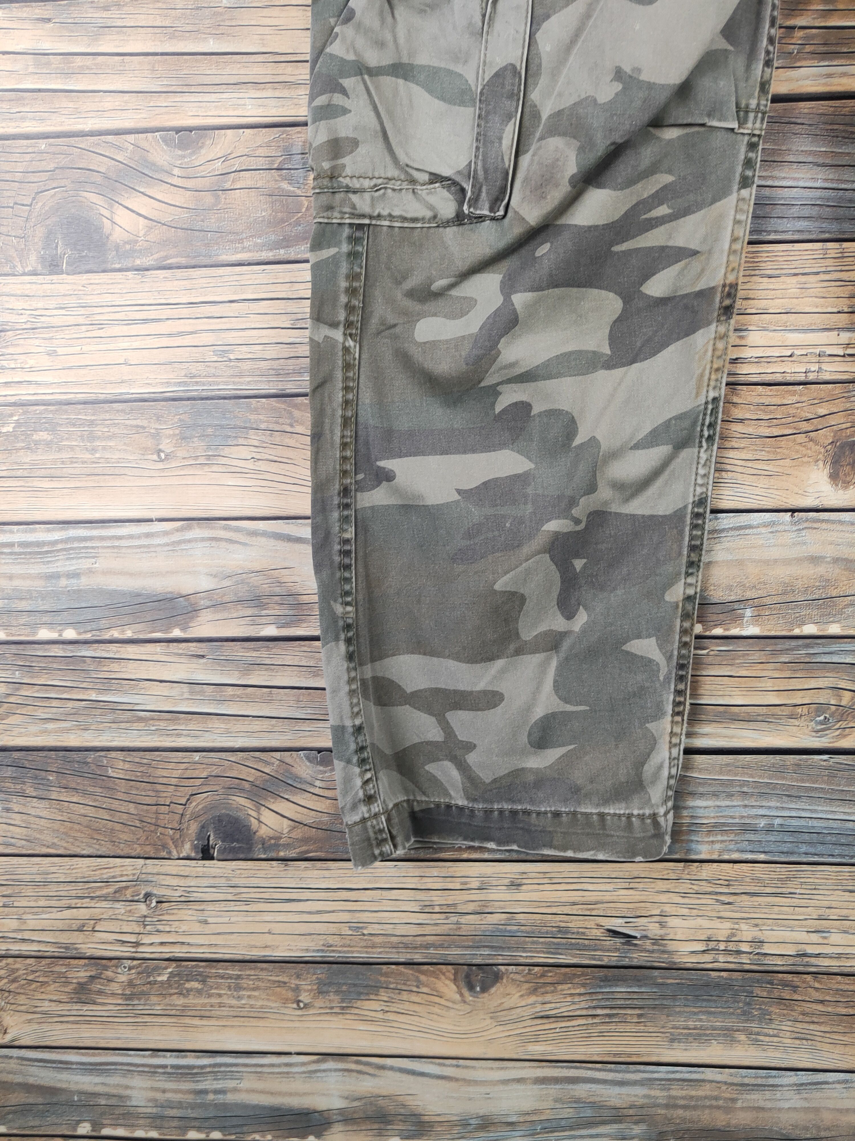 Japanese Brand DL Real Crush Camouflage Multipocket Cargo Pants #46-250T Size US 33 - 4 Thumbnail
