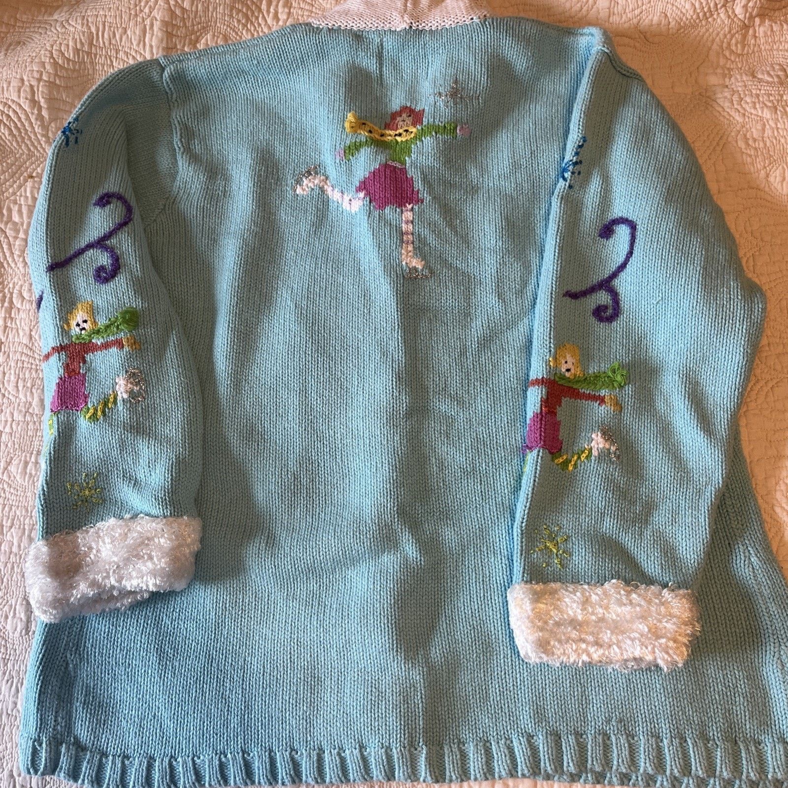 Other Vtg Storybook Knits HSN Size 1X Ice Skaters Cardigan Sweater Size XL / US 12-14 / IT 48-50 - 9 Thumbnail