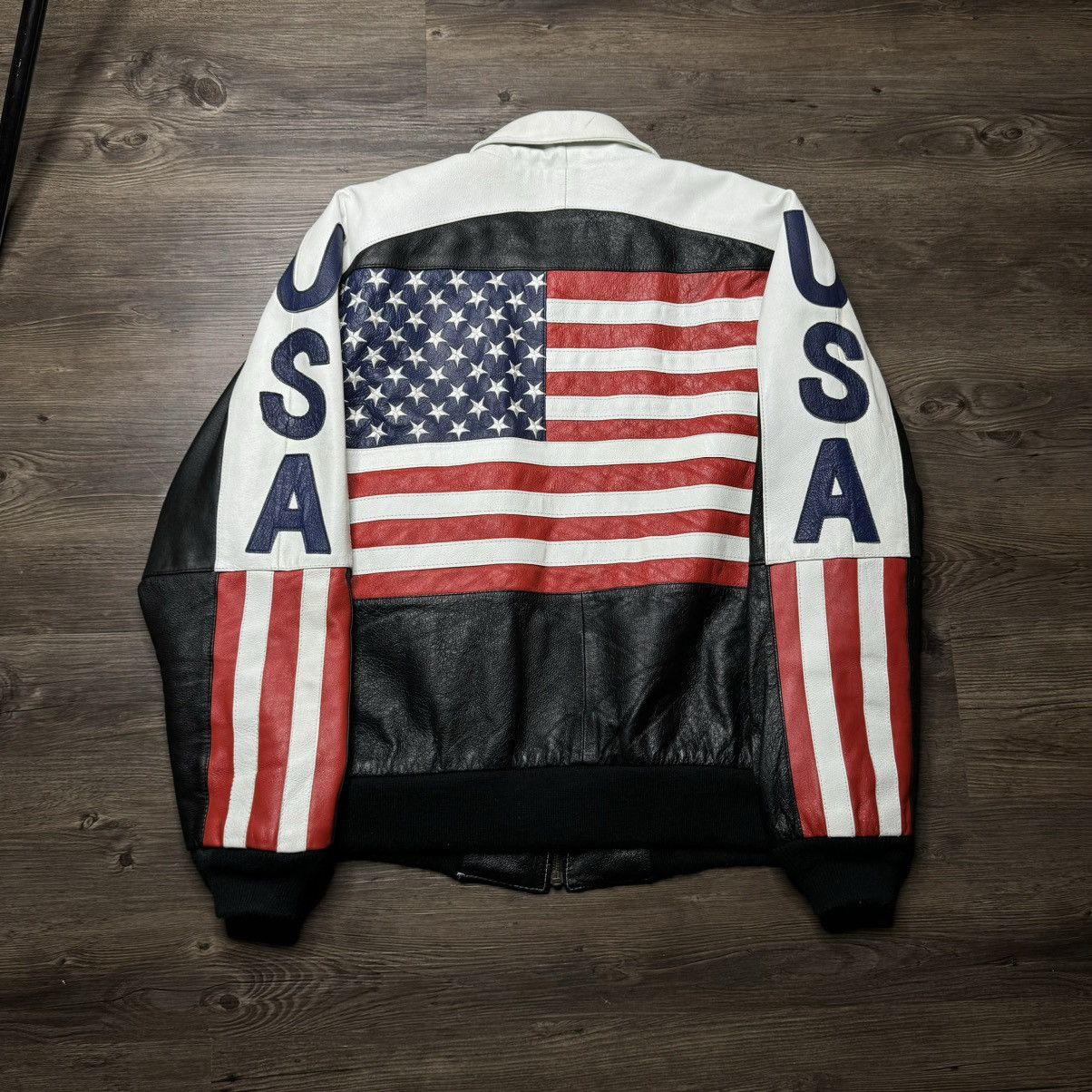 Vintage VINTAGE 90’s USA LEATHER JACKET PHASE 2 Size US XL / EU 56 / 4 - 5 Thumbnail