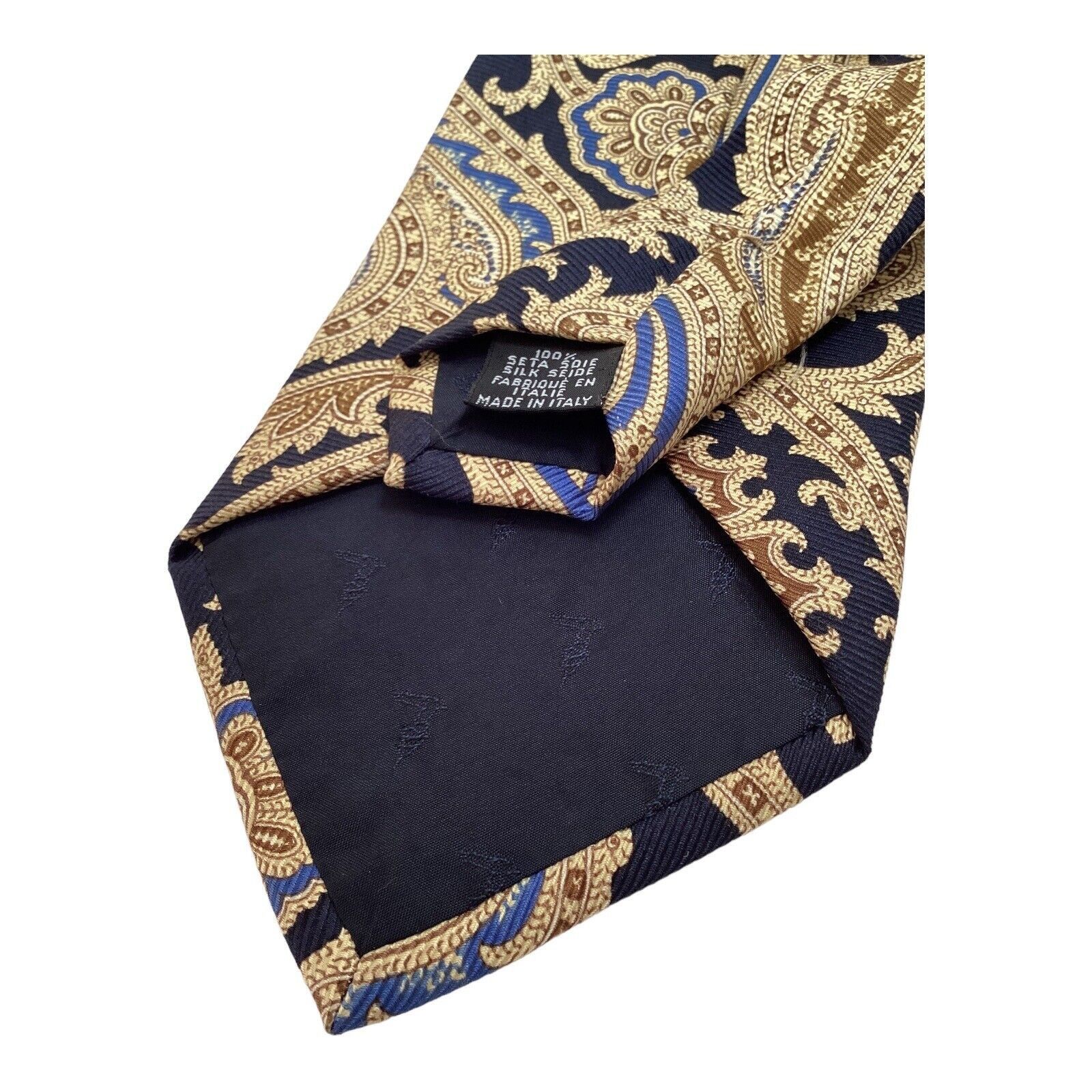 Trussardi TRUSSARDI Yellow Paisley Luxury Designer Silk Tie W: 3.75" Size ONE SIZE - 4 Thumbnail
